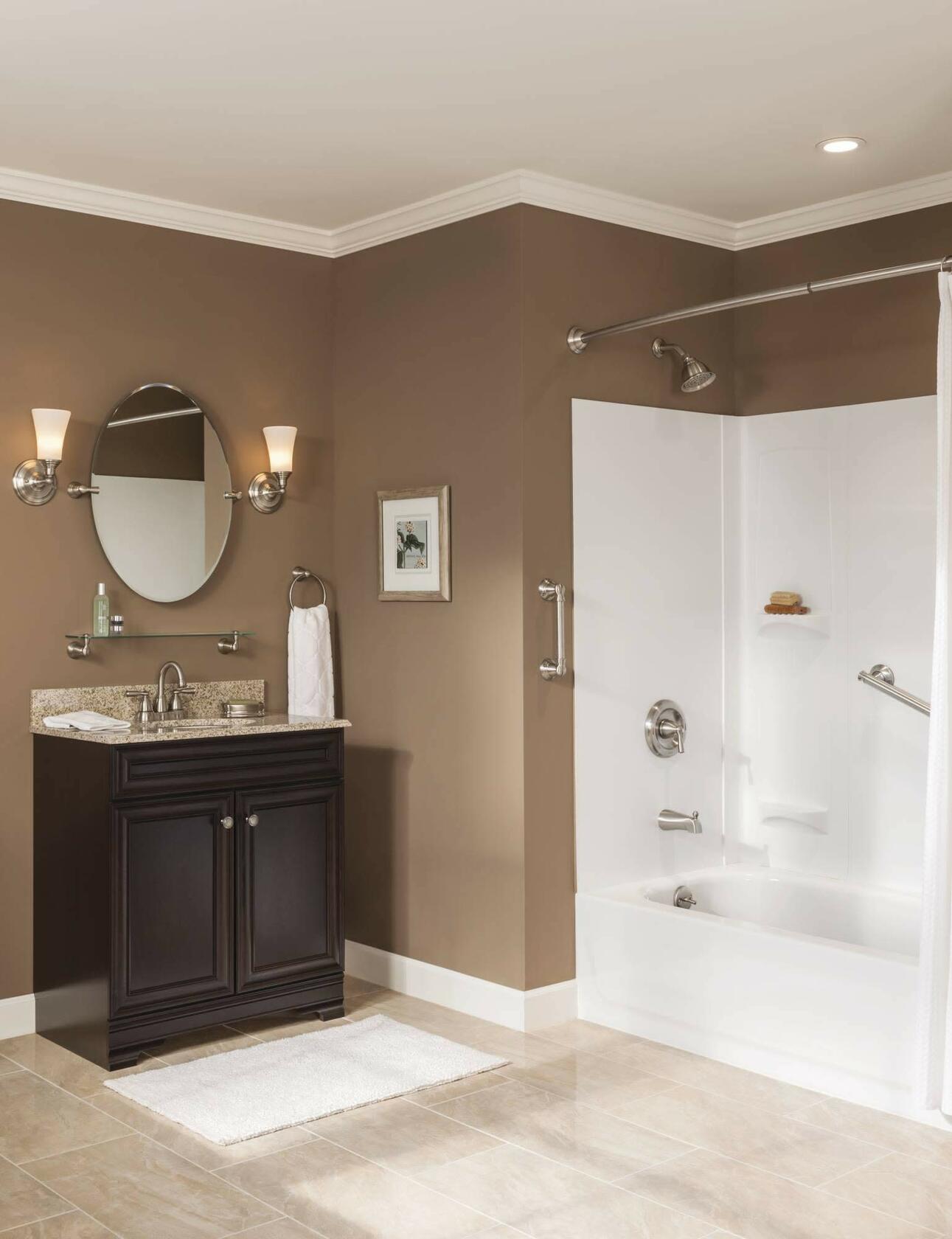 MOEN Banbury 82910SRN Tub/Shower Faucet Handle, Spout and Showerhead in Brushed Nickel
