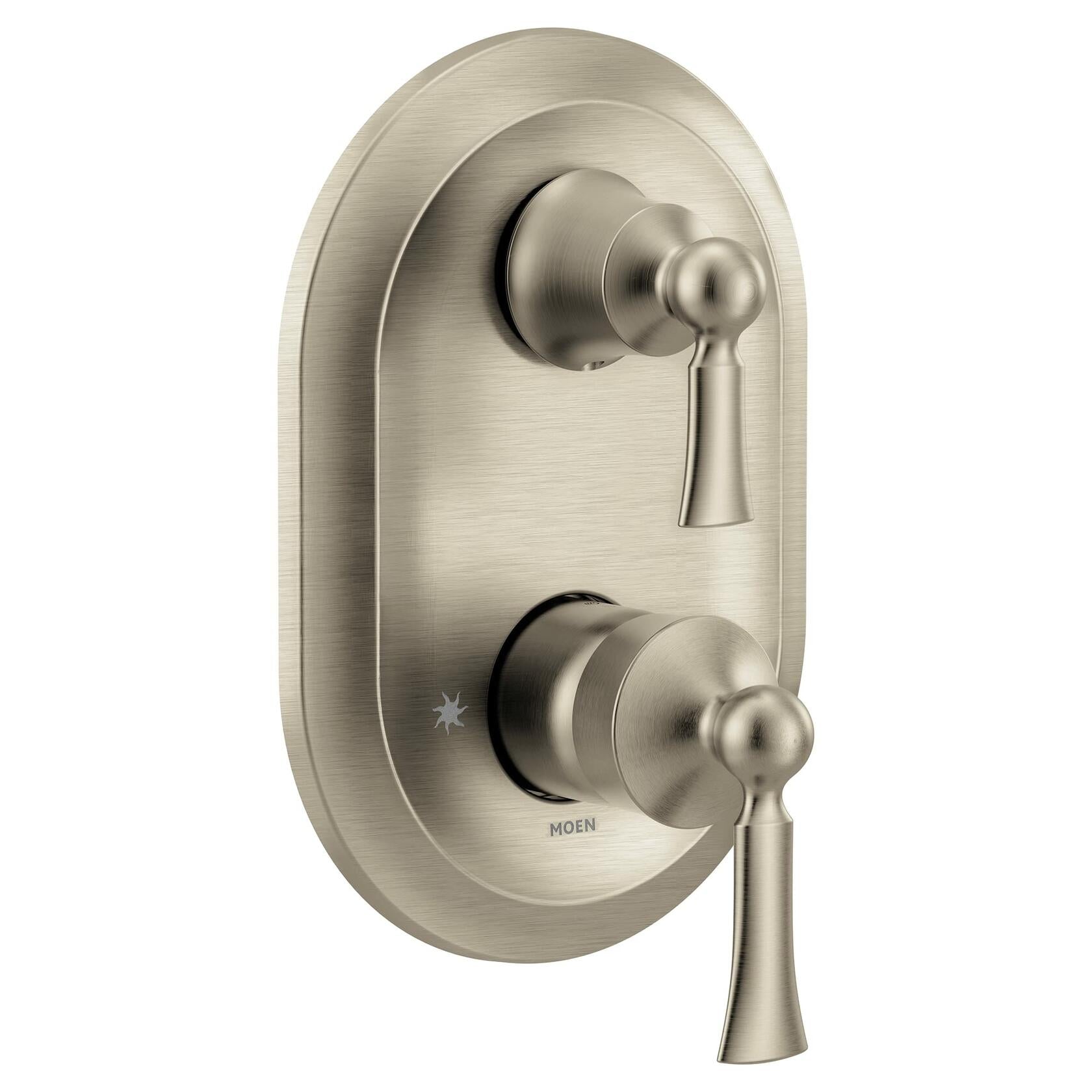 MOEN Wynford UT5500BN M-CORE 3-Series 2-Handle Shower Trim Kit with Integrated Transfer Valve in Brushed Nickel (Valve Not Included)