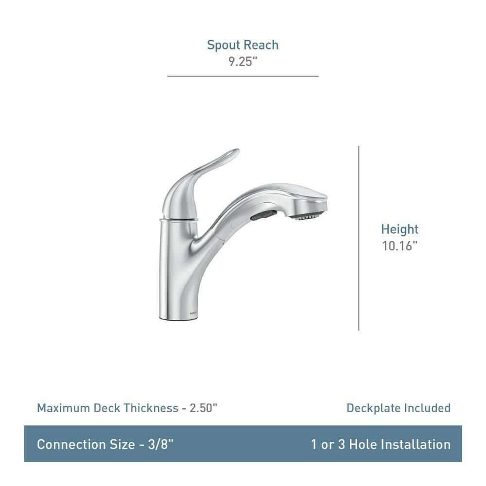 MOEN Brecklyn 87557 Single-Handle Pull-Out Sprayer Kitchen Faucet with Power Clean in Chrome
