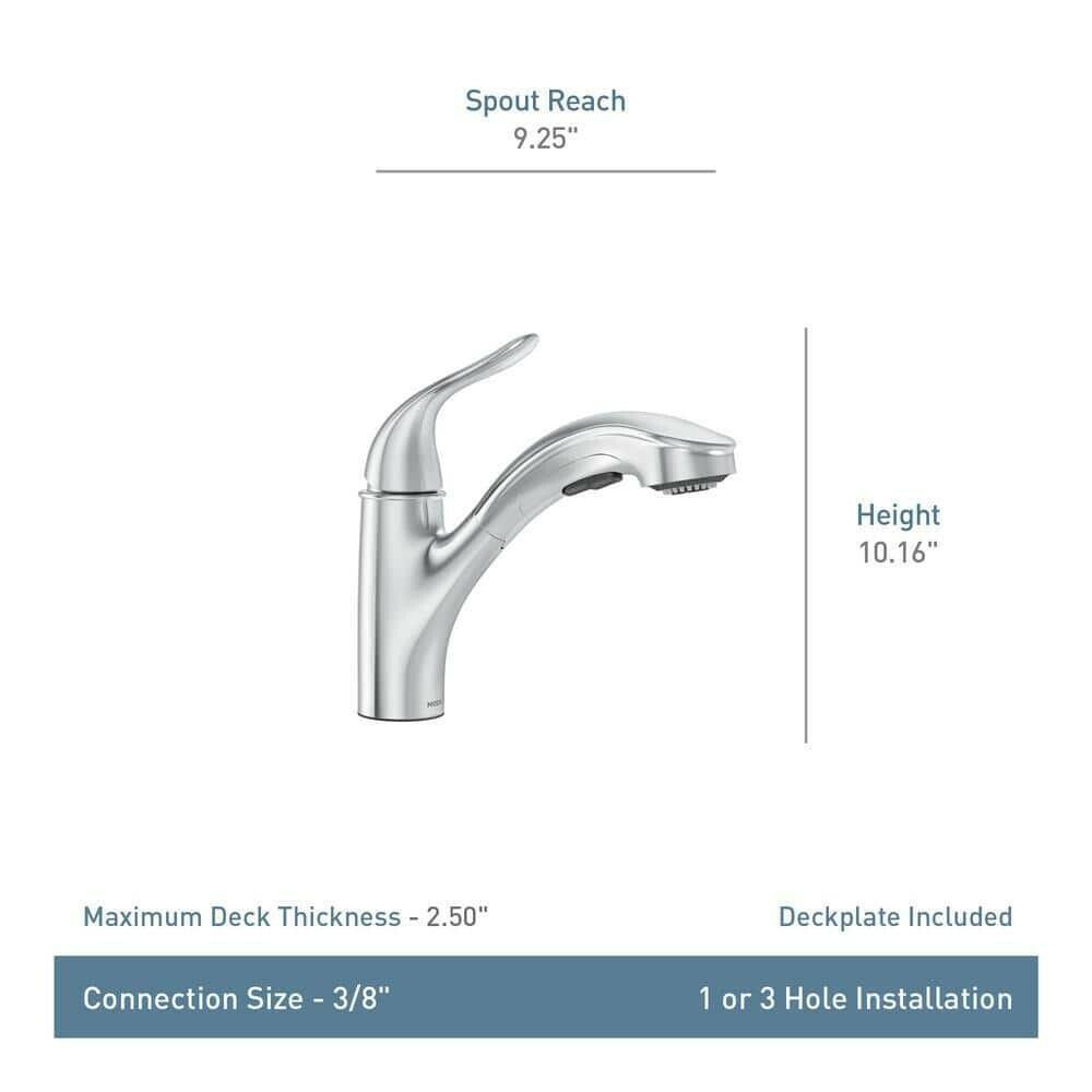 MOEN Weylon 87303SRS One-Handle Pullout Kitchen Faucet in Spot Resist Stainless
