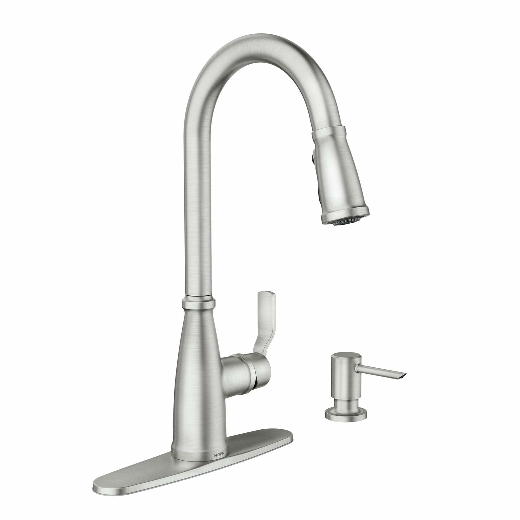 MOEN Nolia 87071SRS Single Handle Pull-Down Sprayer Kitchen Faucet with Reflex and PowerBoost in Spot Resist Stainless