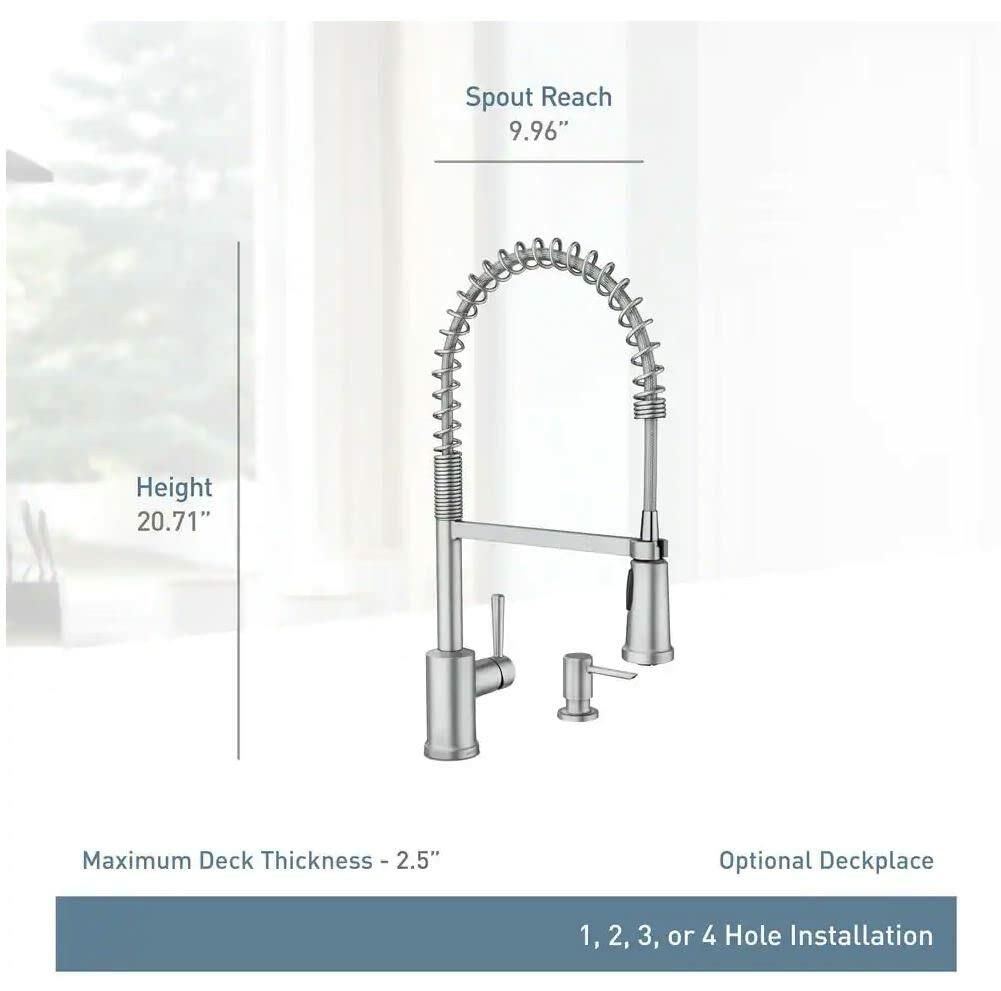 MOEN Indi 87194SRS Single-Handle Pulldown Sprayer Kitchen Faucet with Power Clean in Spot Resist Stainless
