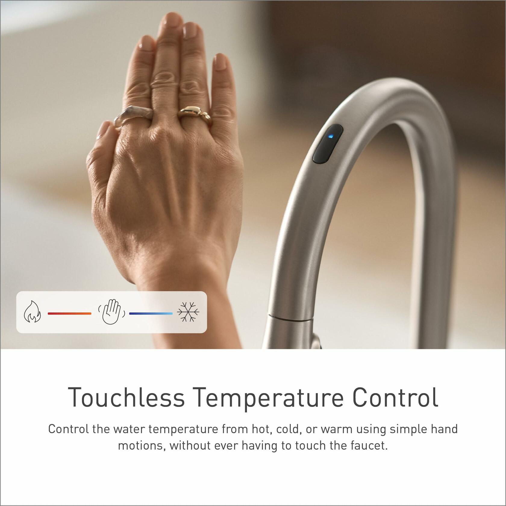 MOEN Paterson S75003EV2SRS Smart Faucet Touchless Pull-Down Sprayer Kitchen Faucet with Voice and Motion Control in Spot Resist Stainless