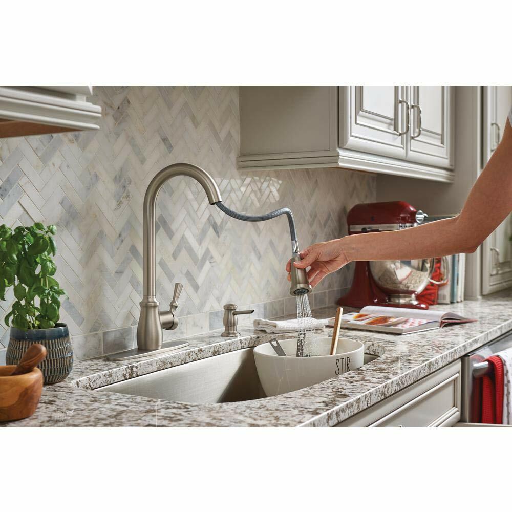 MOEN Fieldstone 87808SRS Single-Handle Pull-Down Sprayer Kitchen Faucet with Reflex and Power Clean in Spot Resist Stainless