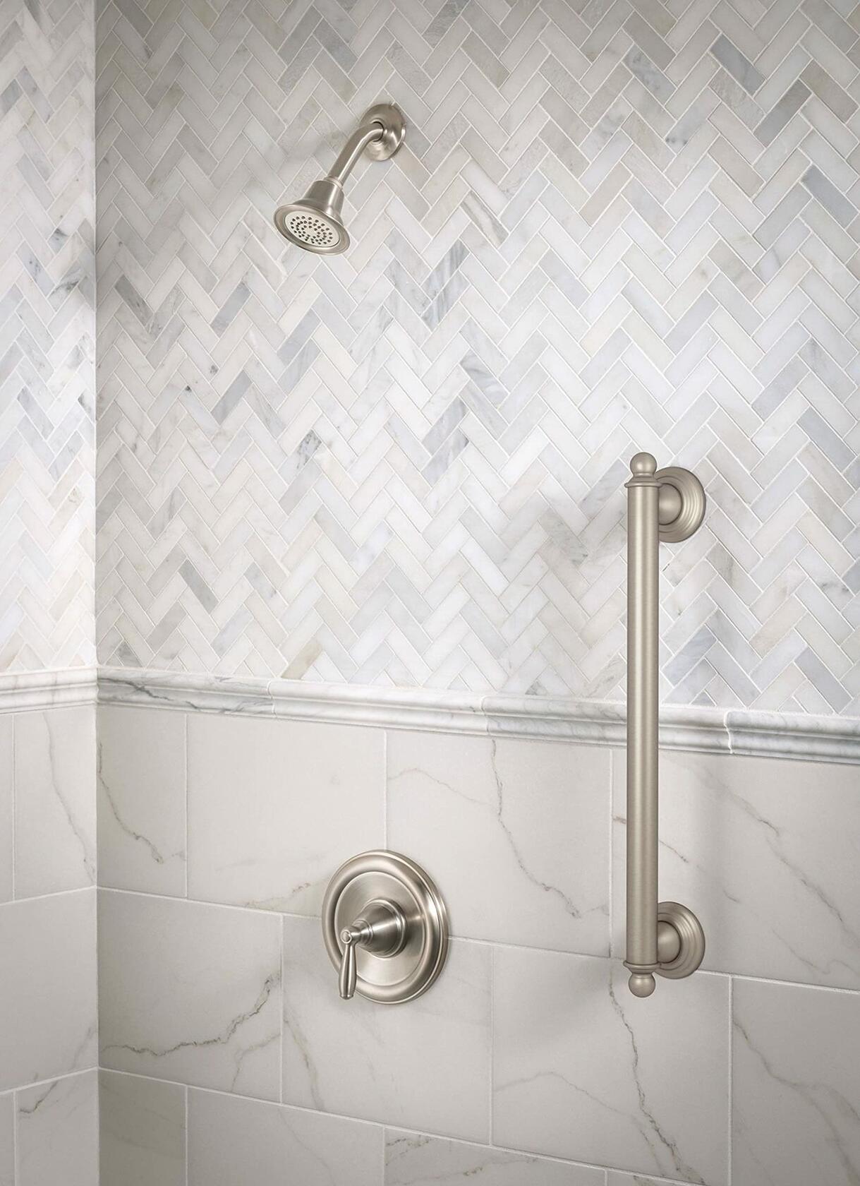 MOEN Brantford T2151BN Pressure Balancing Traditional Tub and Shower Trim Kit in Brushed Nickel