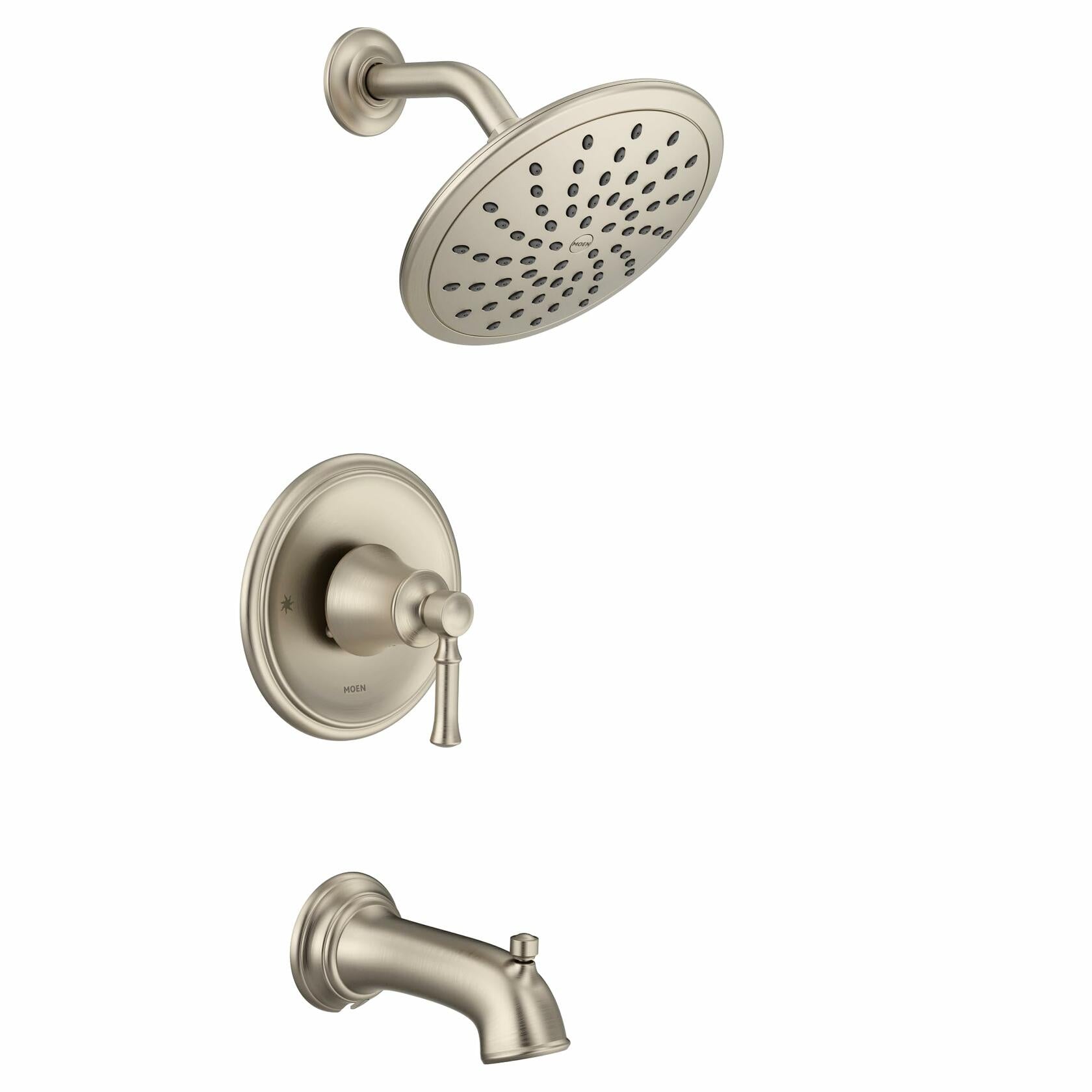MOEN Dartmoor T2283EPBN Tub Shower Faucet System with Rainshower Showerhead in Brushed Nickel (Valve Not Included)