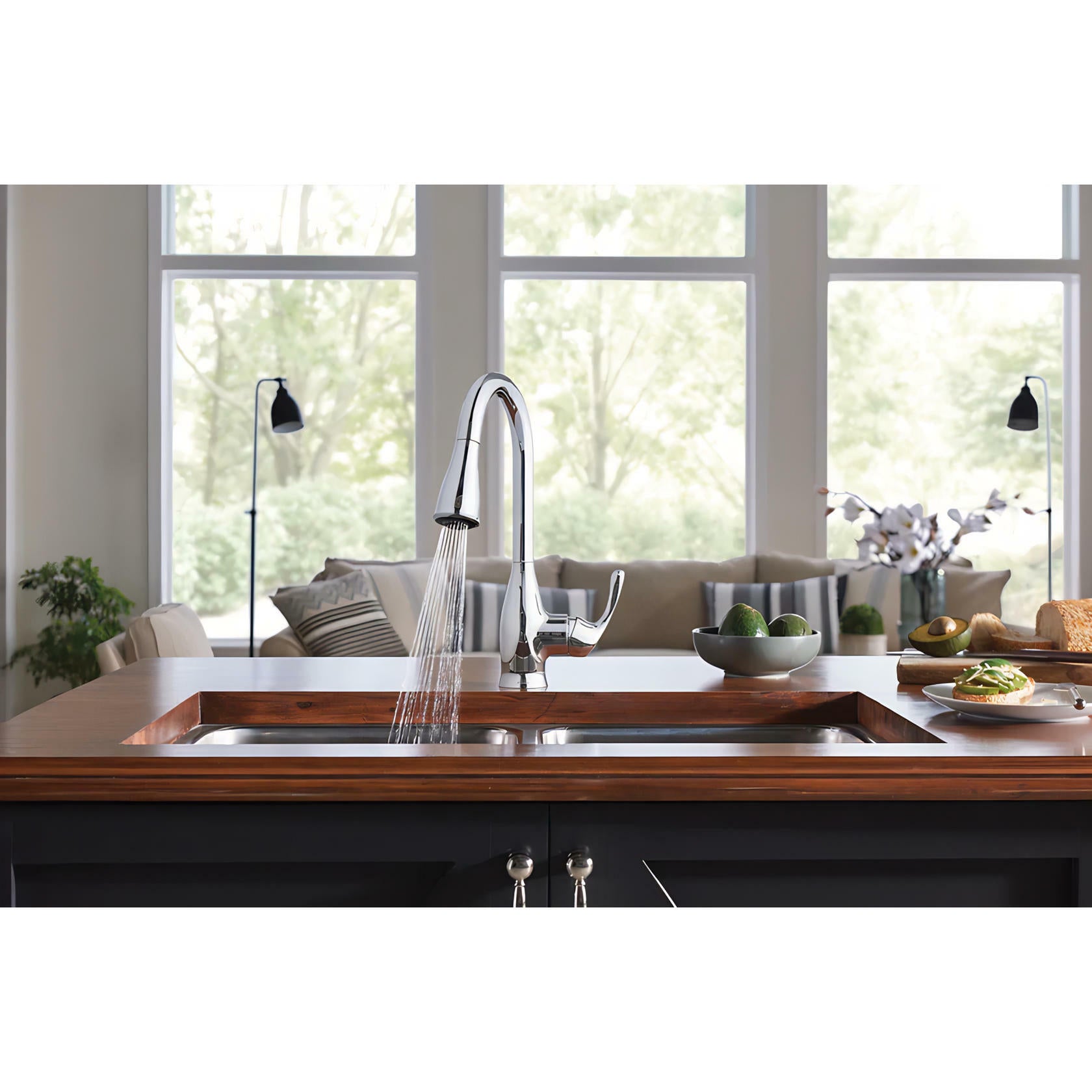 MOEN Kaden 87966 Single-Handle Pull-Down Sprayer Kitchen Faucet with Reflex and Power Clean in Chrome