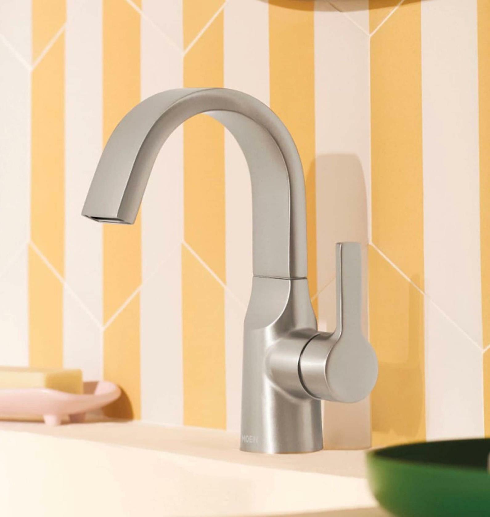 MOEN Avri 84156SRN One Handle Bathroom Sink Faucet in Spot Resist Brushed Nickel