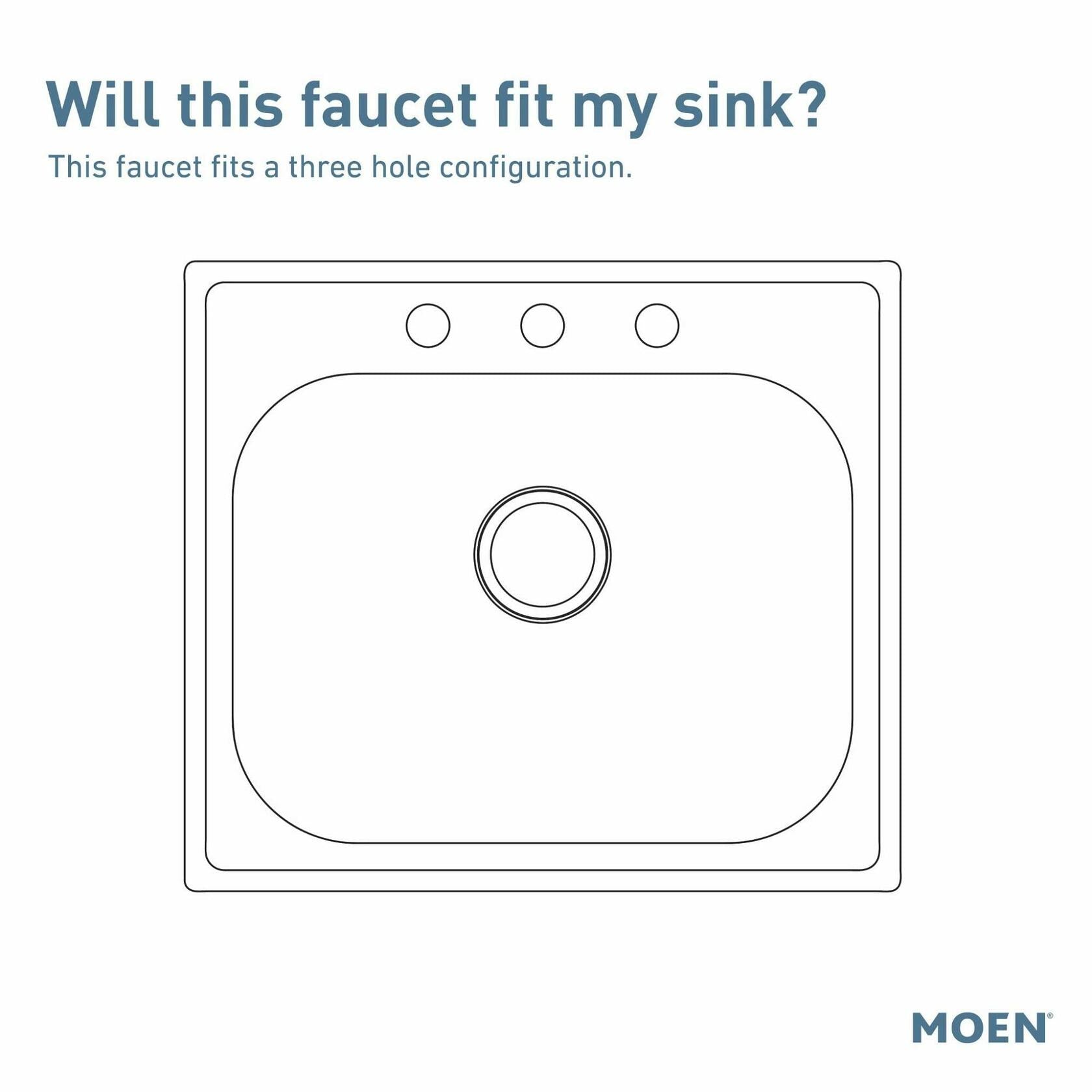 MOEN Torrance CA87484SRS Single-Handle Low-Arc Standard Kitchen Faucet with Side Sprayer on Deck in Spot Resist Stainless