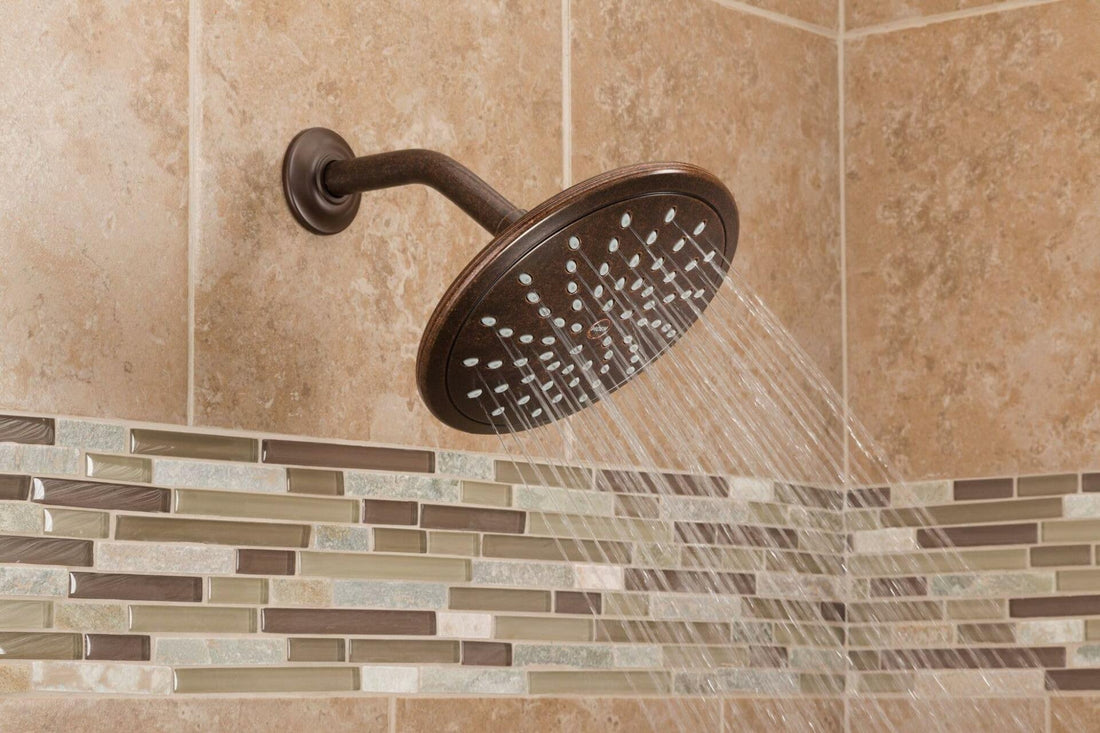 MOEN 6345ORB Eco-Performance 1-Spray 8 in. Single Wall Mount Low Flow Fixed Rain Shower Head in Oil Rubbed Bronze