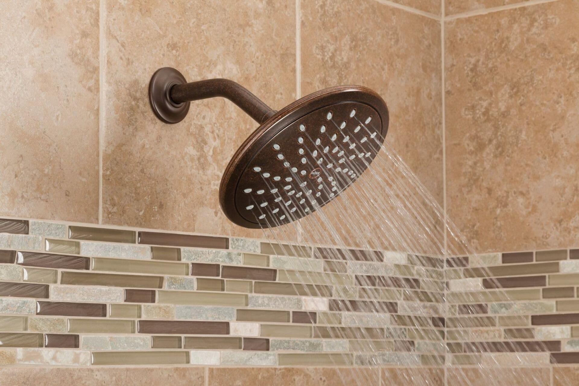 MOEN 6345ORB Eco-Performance 1-Spray 8 in. Single Wall Mount Low Flow Fixed Rain Shower Head in Oil Rubbed Bronze