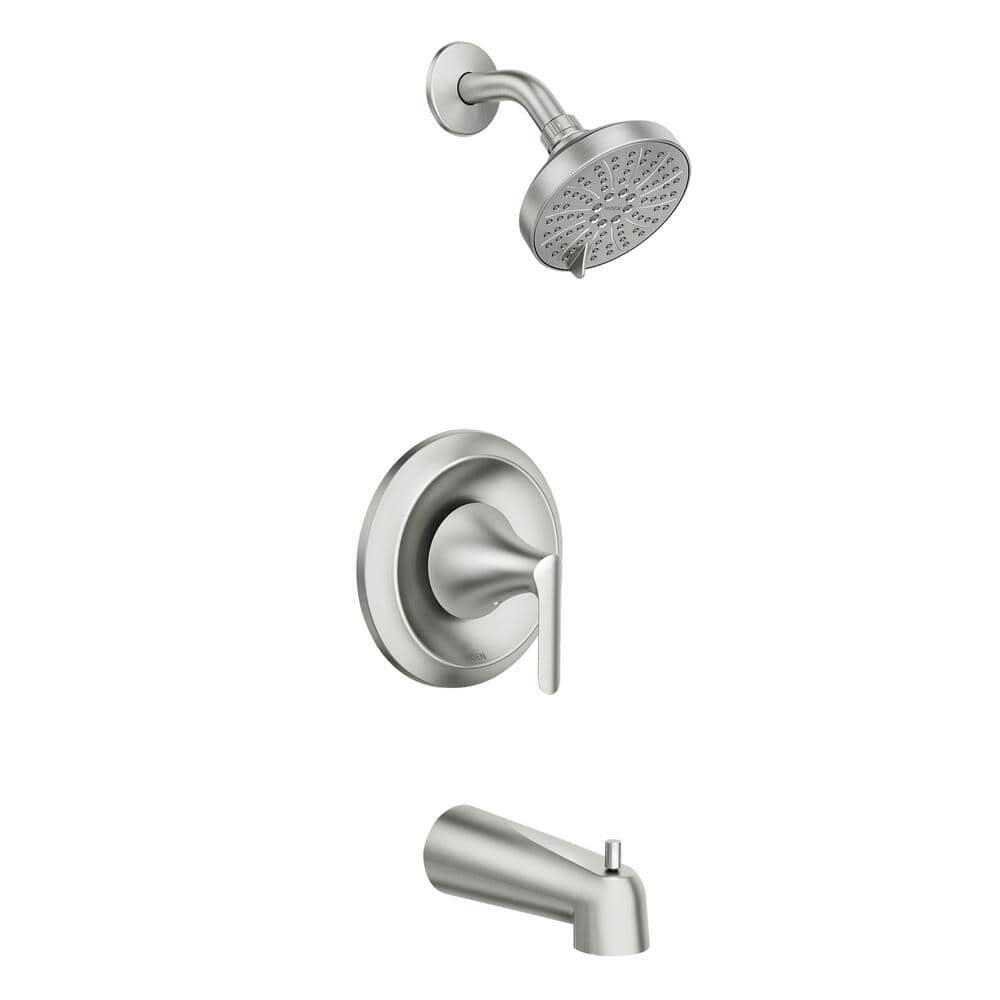 MOEN Findlay 82518SRN Single-Handle 6-Spray Tub and Shower Faucet in Spot Resist Brushed Nickel (Valve Included)