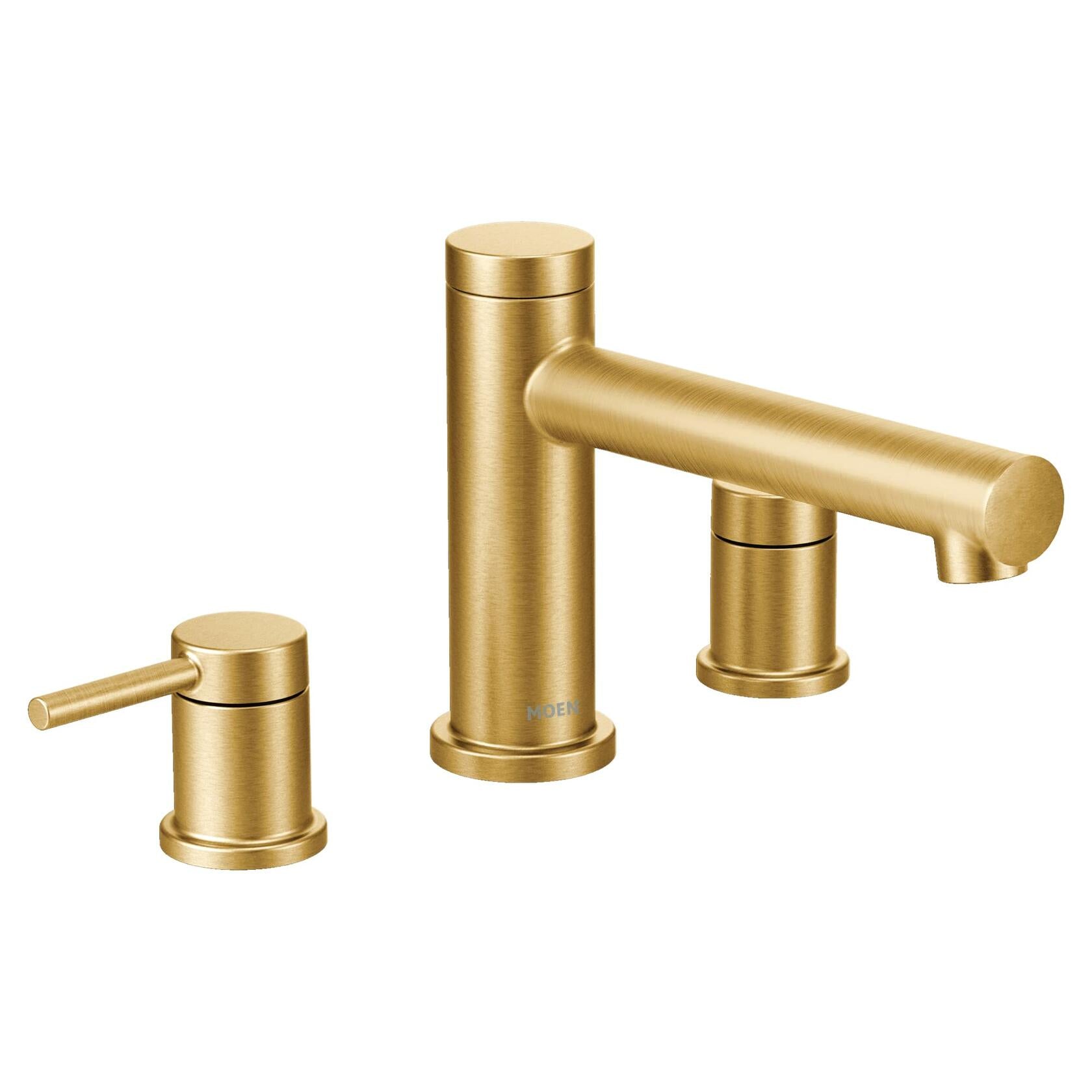 MOEN Align T393BG Two Handle Deck Mount Roman Tub Faucet Trim Kit in Brushed Gold (Valve Not Included)