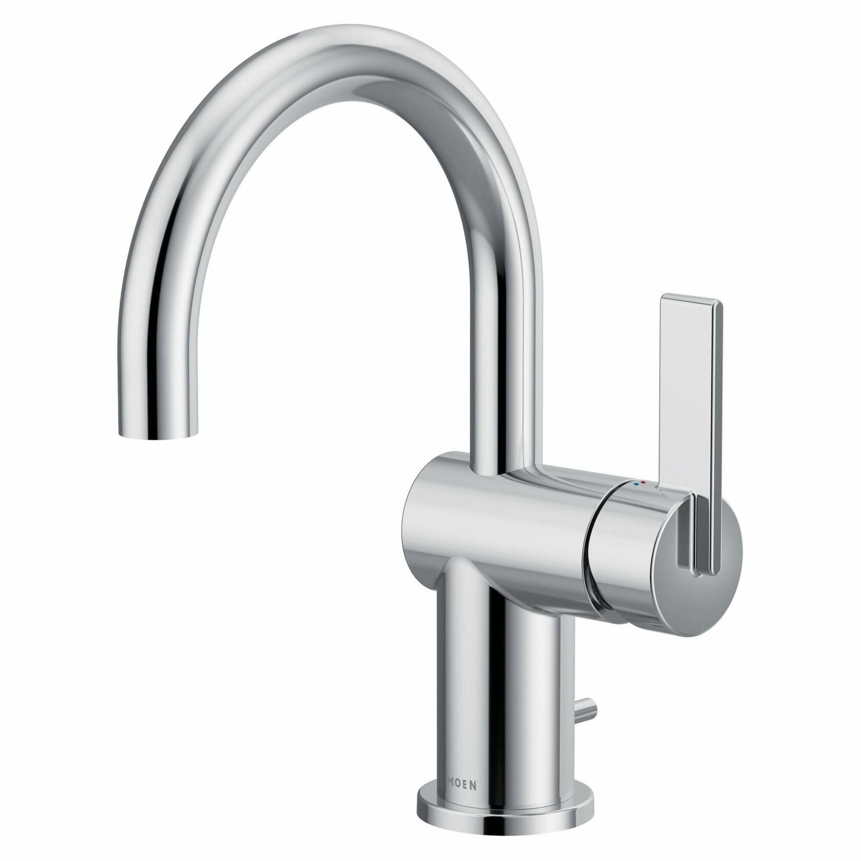 Moen CIA 6221 Single Handle Bathroom Sink Faucet in Chrome (Drain and Deck Plate Included)