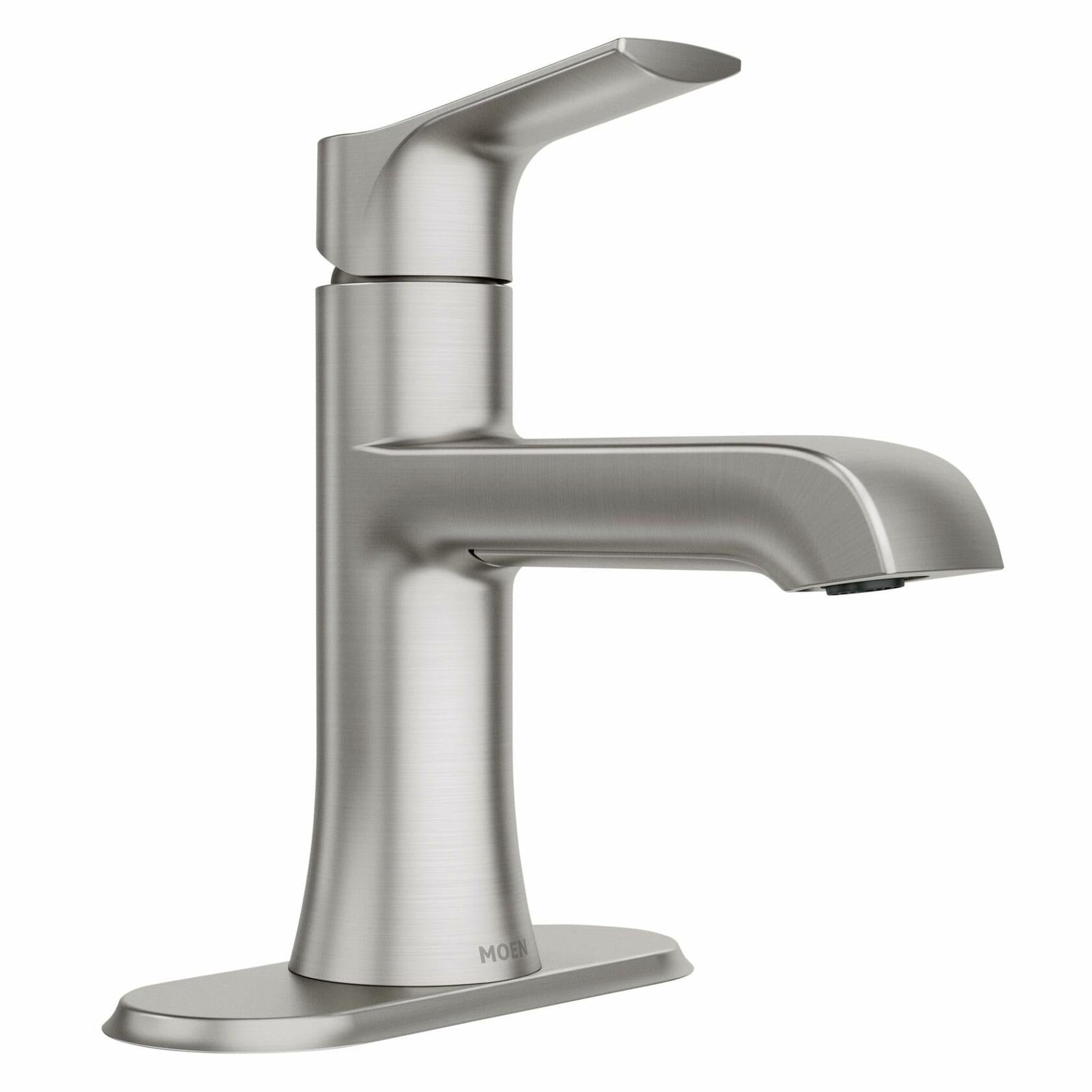 MOEN Liso 84540SRN Single Handle Single Hole Bathroom Faucet in Spot Resist Brushed Nickel