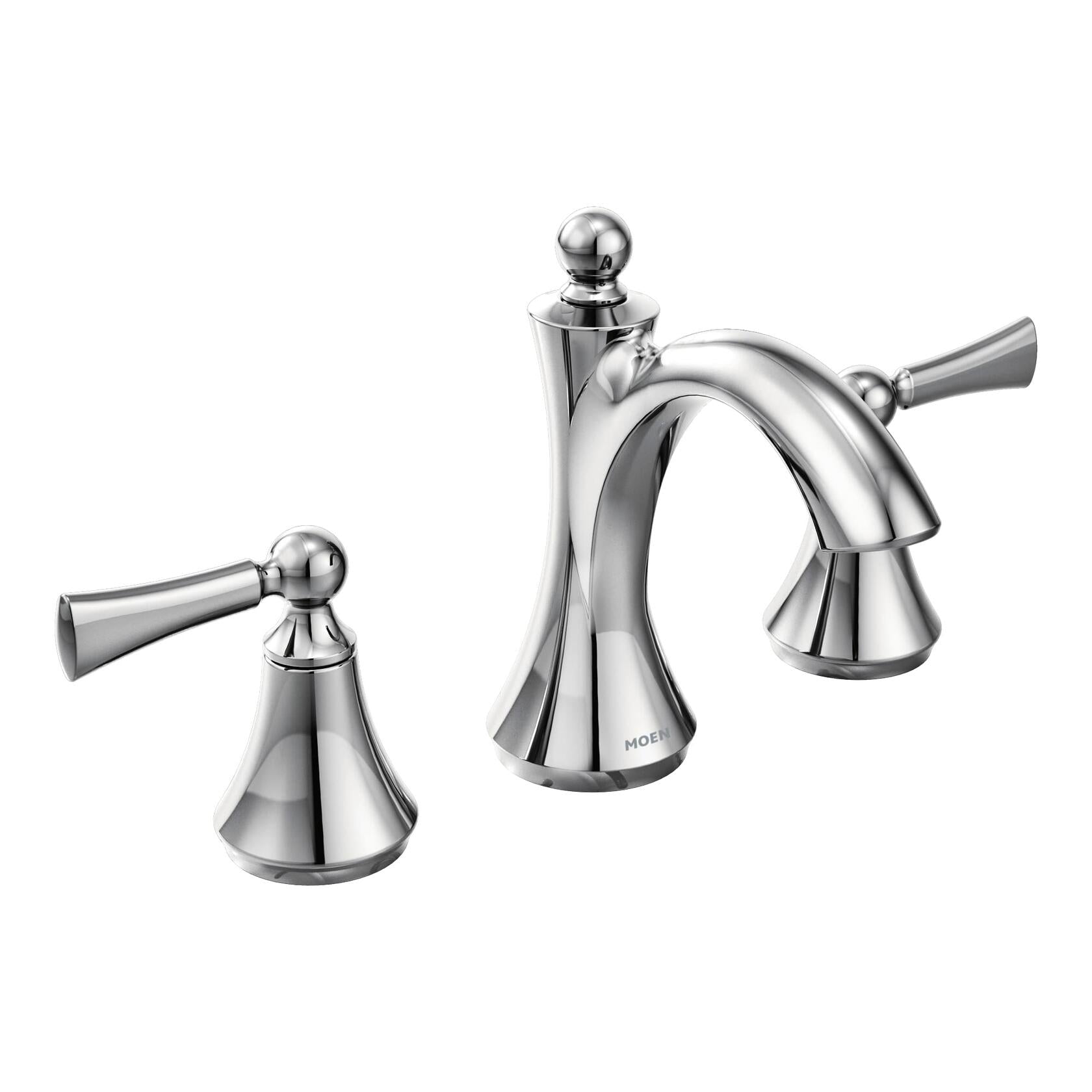 MOEN Wynford T4520 Two-Handle Widespread High-Arc Bathroom Faucet with Lever Handles in Chrome (Valve Required)