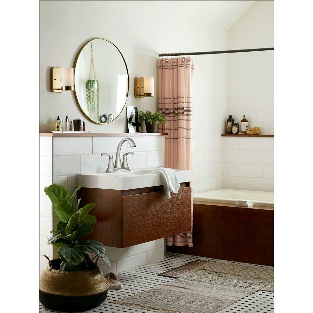 MOEN Korek 84467SRN Centerset 2-Handle Bathroom Faucet in Spot Resist Brushed Nickel