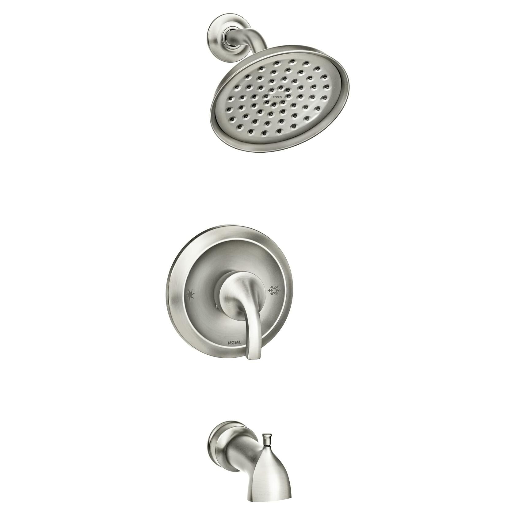 Moen Hamden 82303SRN Posi-Temp Tub and Shower Faucet in Spot Resist Brushed Nickel (Valve Included)