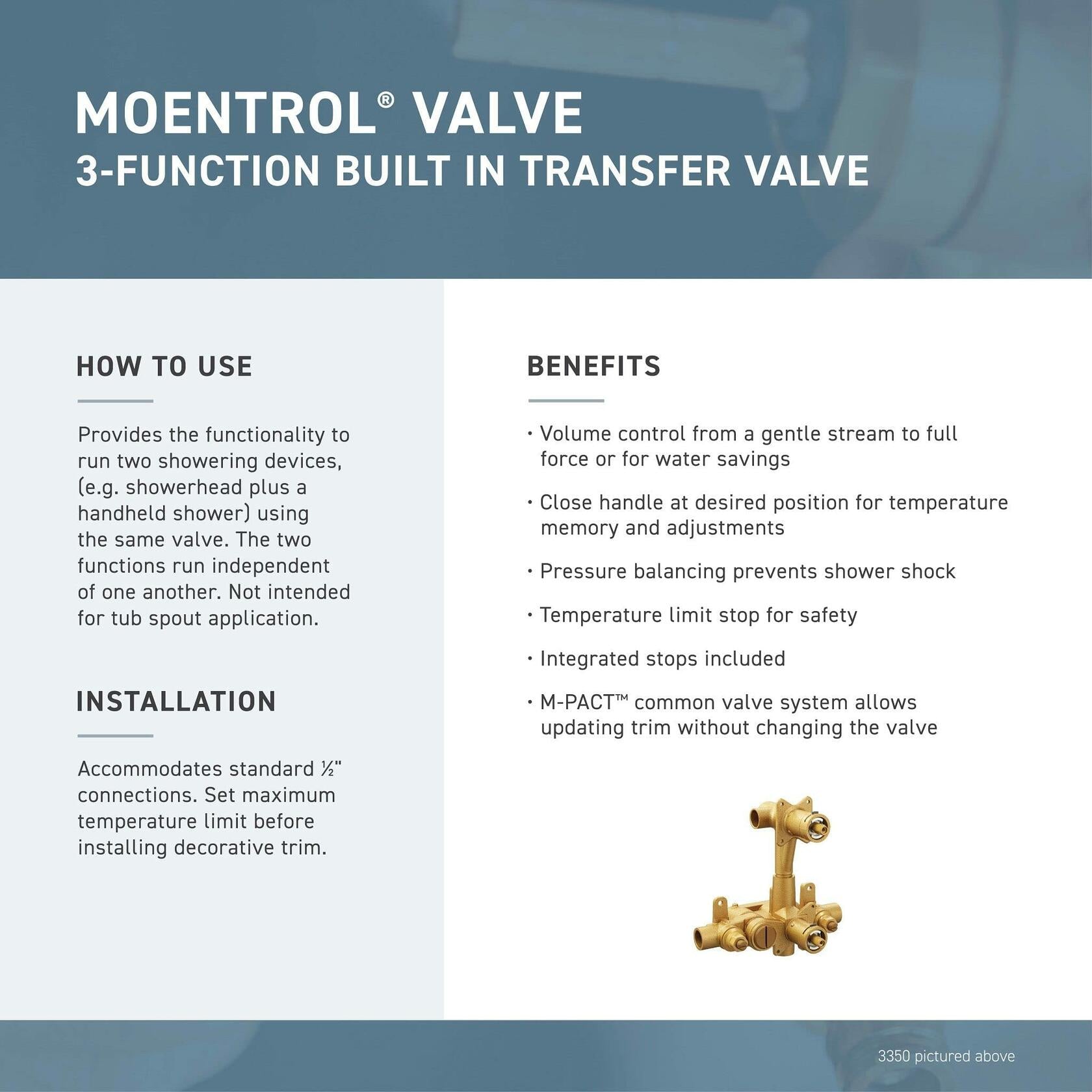 MOEN Kingsley T4111ORB 2-Handle Moentrol Valve Trim Kit in Oil Rubbed Bronze (Valve Not Included)