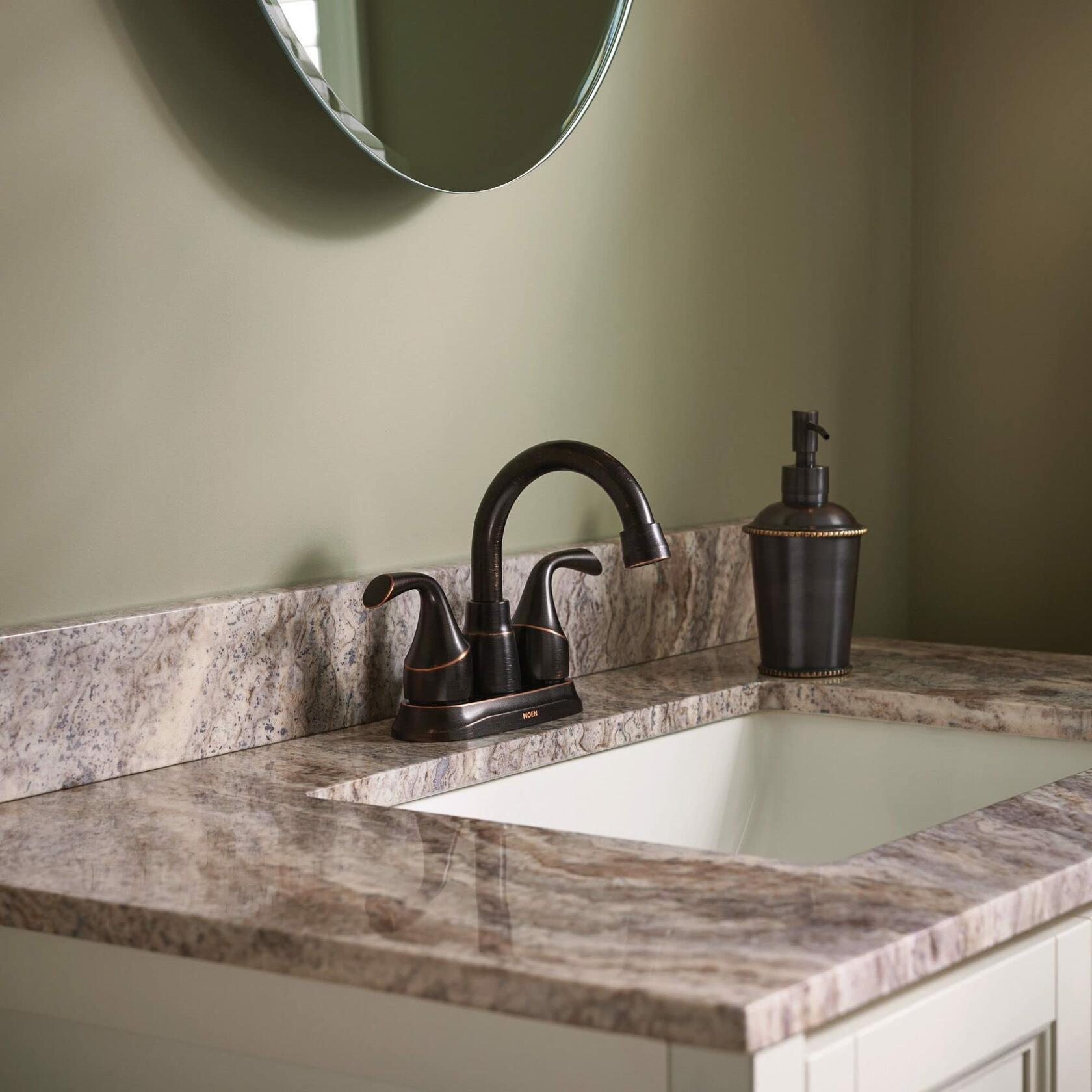 MOEN Idora 84115BRB Centerset 2-Handle Bathroom Faucet in Mediterranean Bronze