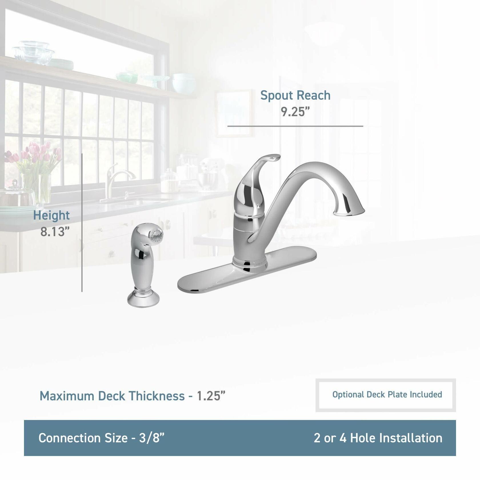 MOEN Camerist 7840 Single Handle Deck Mount Standard Kitchen Faucet in Chrome