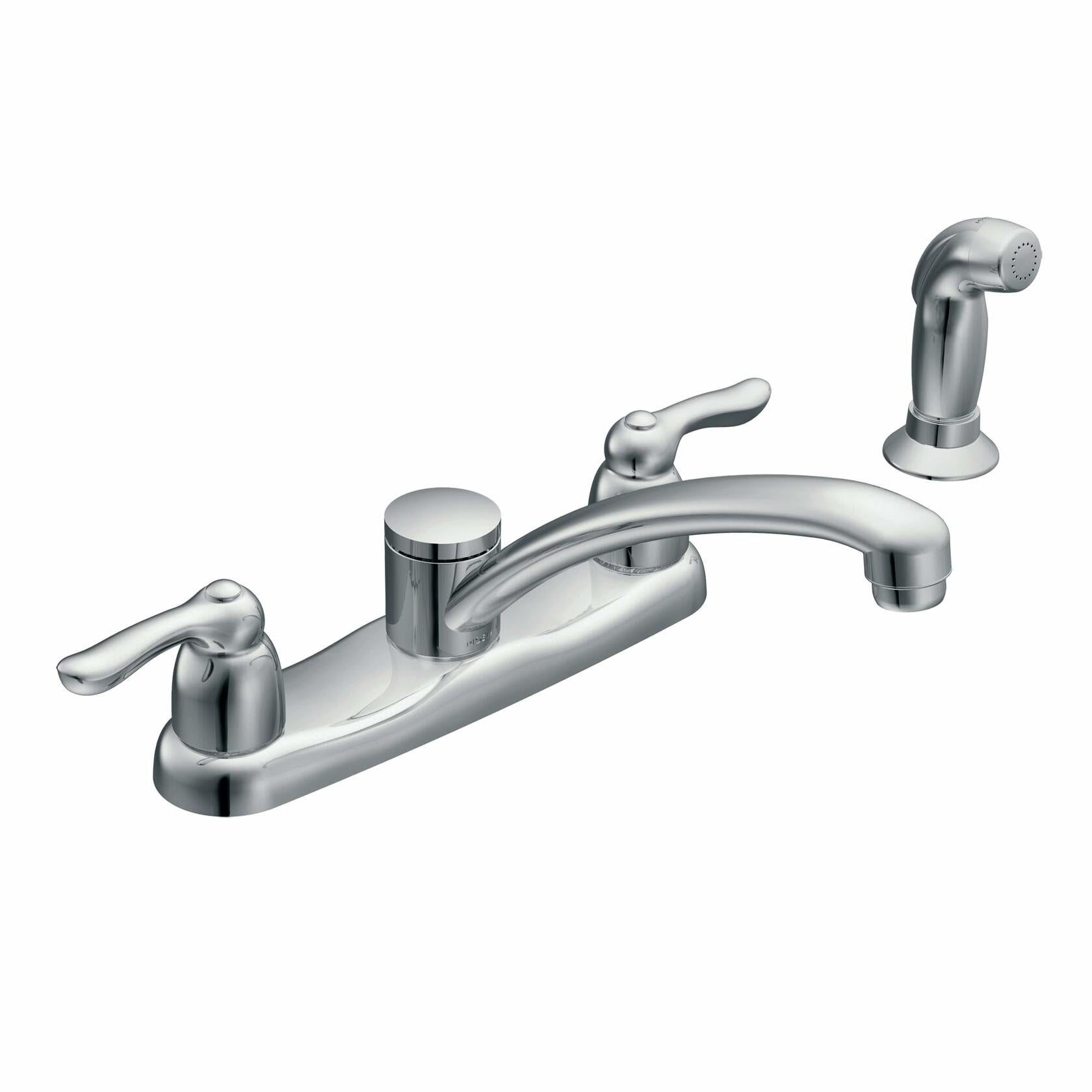 MOEN Chateau 7907 Two Handle Standard Kitchen Faucet with Side Sprayer in Chrome