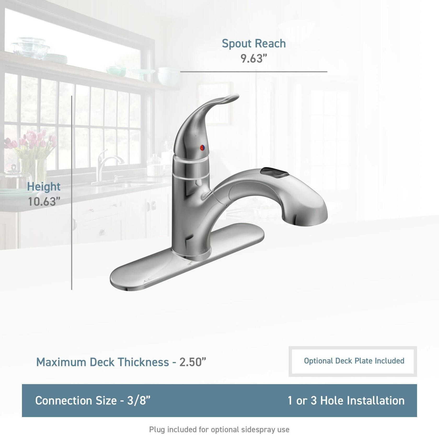 MOEN Integra 67315SRS Single-Handle Pull-Out Sprayer Kitchen Faucet with Power Clean in Spot Resist Stainless