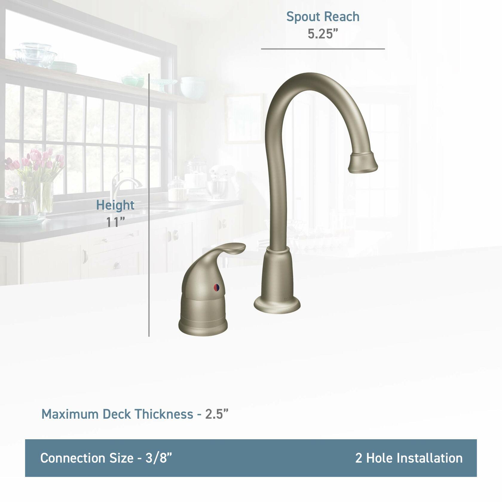 MOEN Camerist 4905 Single-Handle Bar Faucet in Chrome