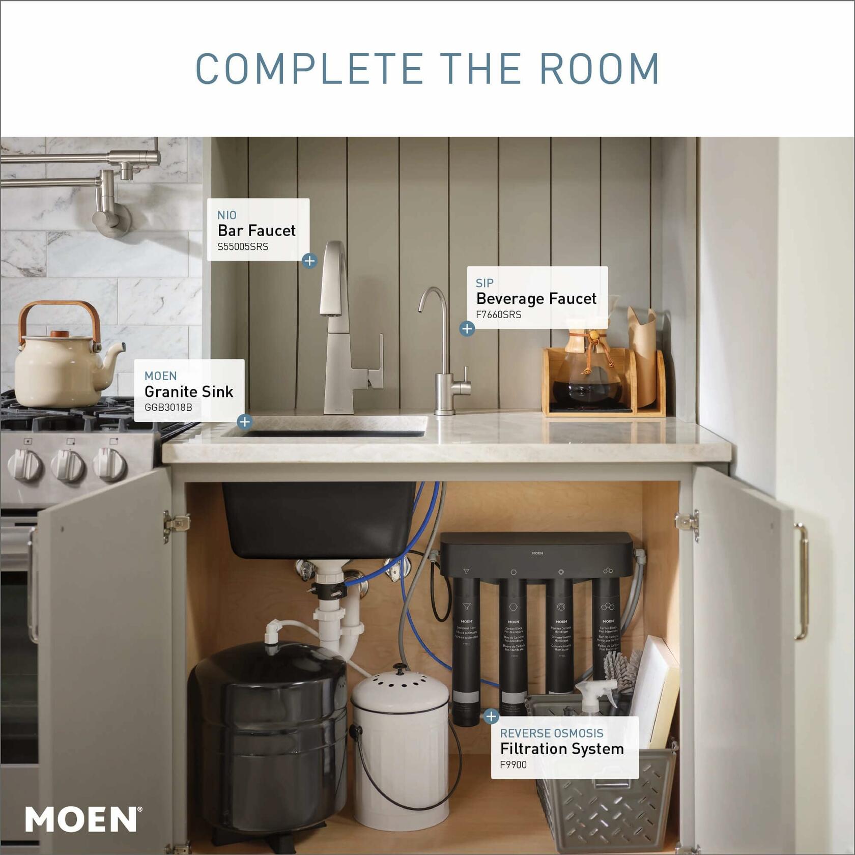 MOEN SIP F7660SRS Single Handle Deck-Mount Filtered Kitchen Faucet in Spot Resist Stainless