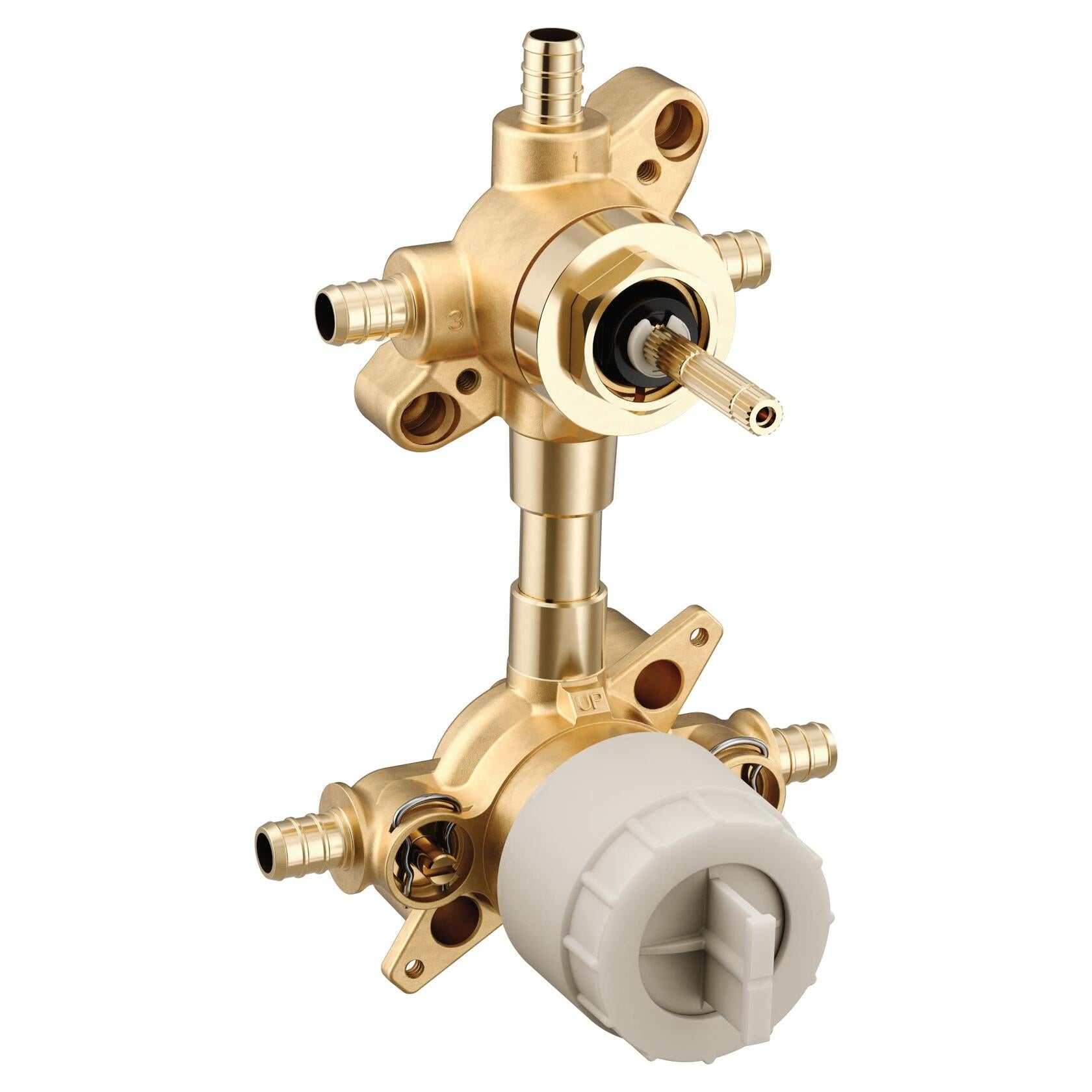 MOEN M-CORE U232XS Mixing Valve with 2 or 3 Function Integrated Transfer Valve with Crimp Ring PEX Connections and Stops