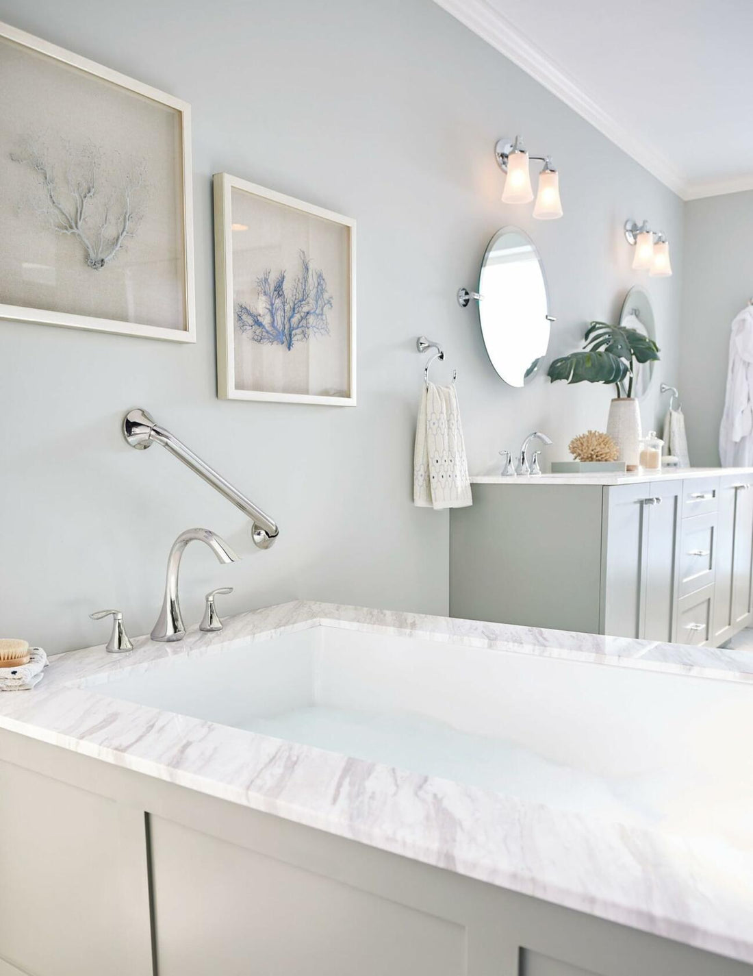 MOEN Eva T943 Two Handle Deck-Mount Roman Tub Faucet Trim Kit in Chrome (Valve Not Included)