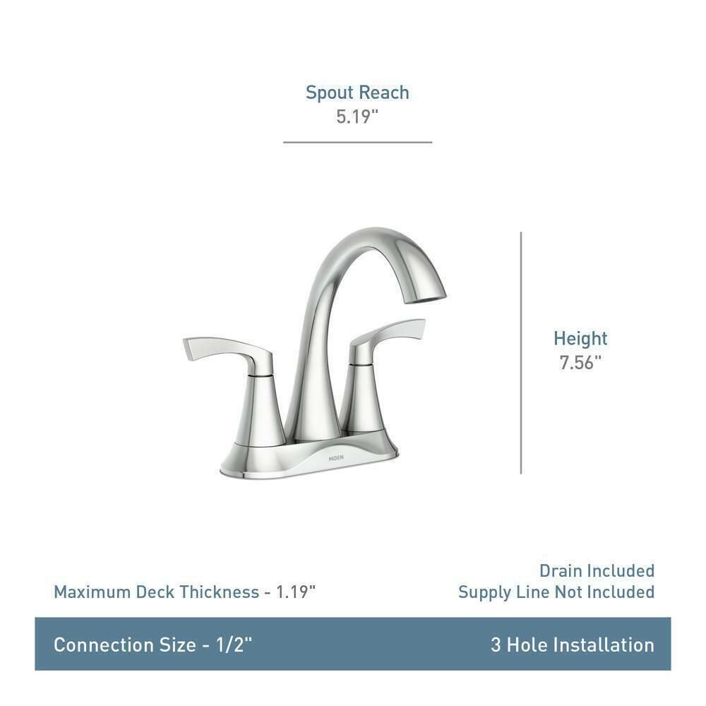 MOEN Korek 84467 Centerset 2-Handle Bathroom Faucet in Chrome