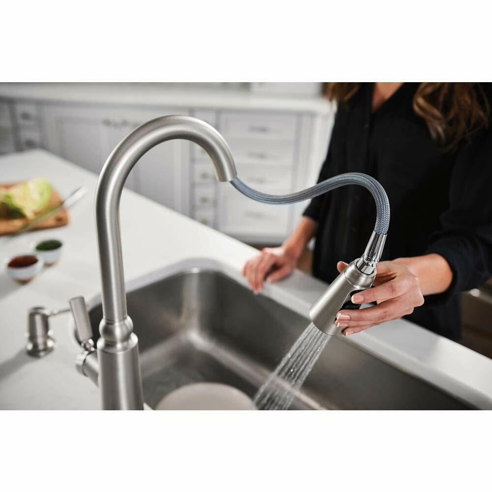 MOEN Coretta 87997SRS Single-Handle Pull-Down Sprayer Kitchen Faucet with Reflex and Power Boost in Spot Resist Stainless