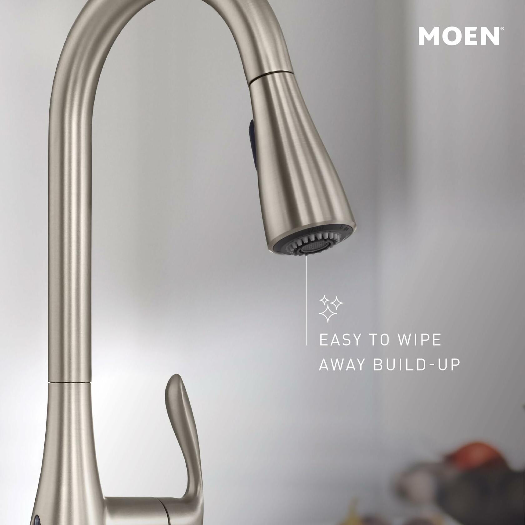 MOEN Essie 87014EWBRB Touchless 1-Handle Pull-Down Sprayer Kitchen Faucet with MotionSense Wave and Power Clean in Mediterranean Bronze