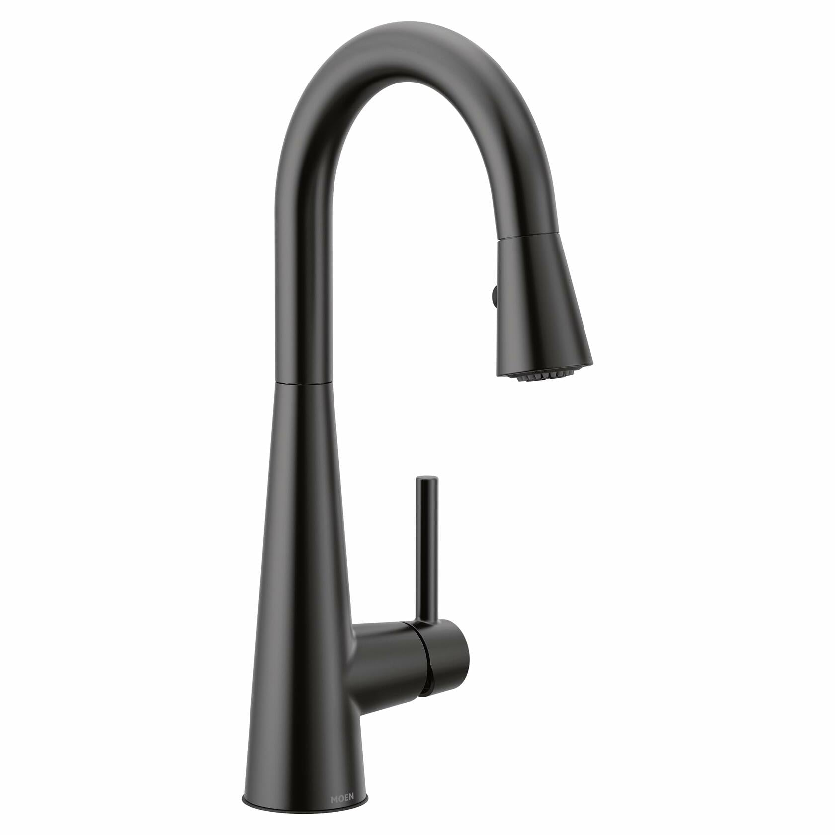 MOEN Sleek 7664BL Single-Handle Pull-Down Sprayer Bar Faucet Featuring Reflex and Power Clean in Matte Black