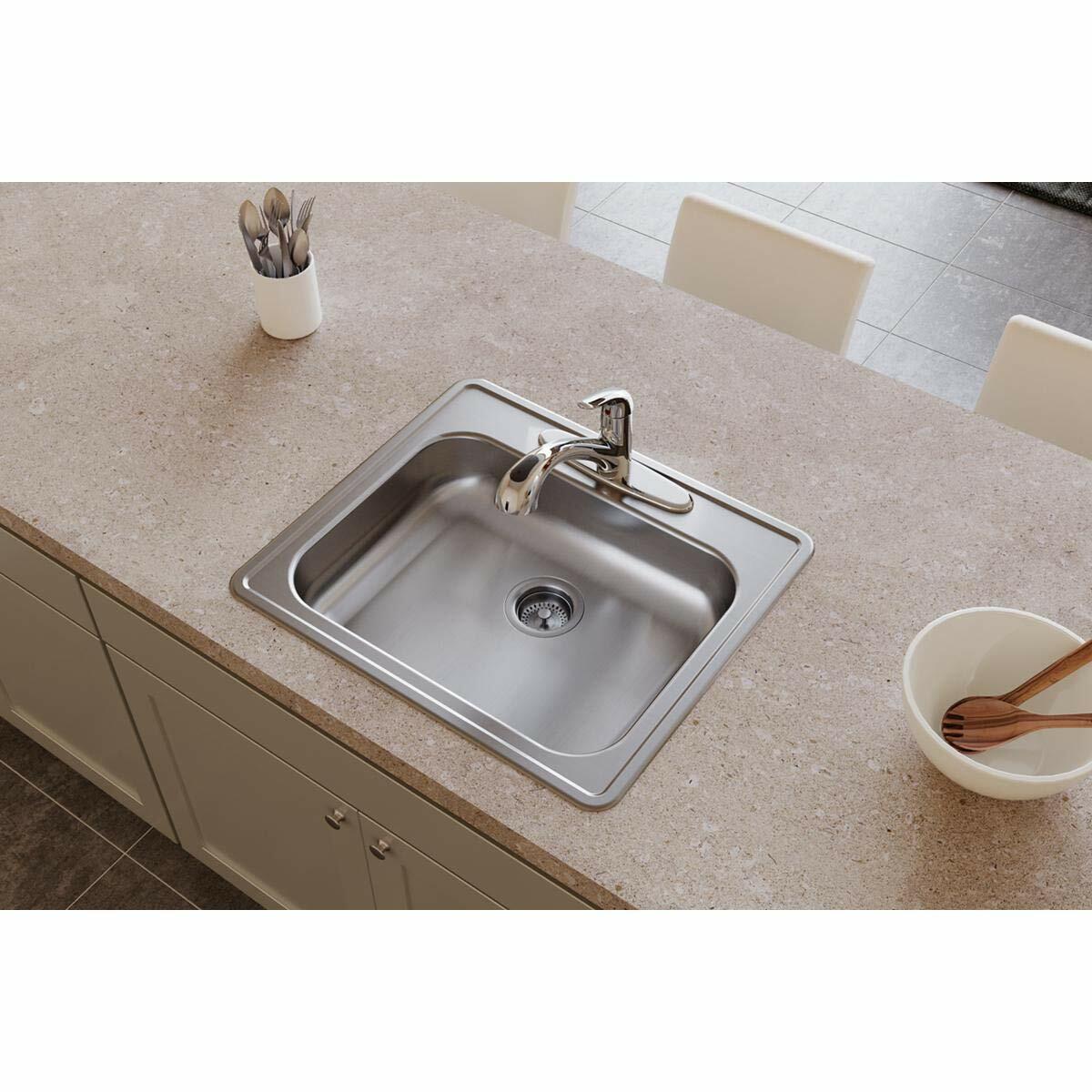 Elkay GE12521 Dayton 25" Drop In Single Basin Kitchen Sink in Stainless Steel