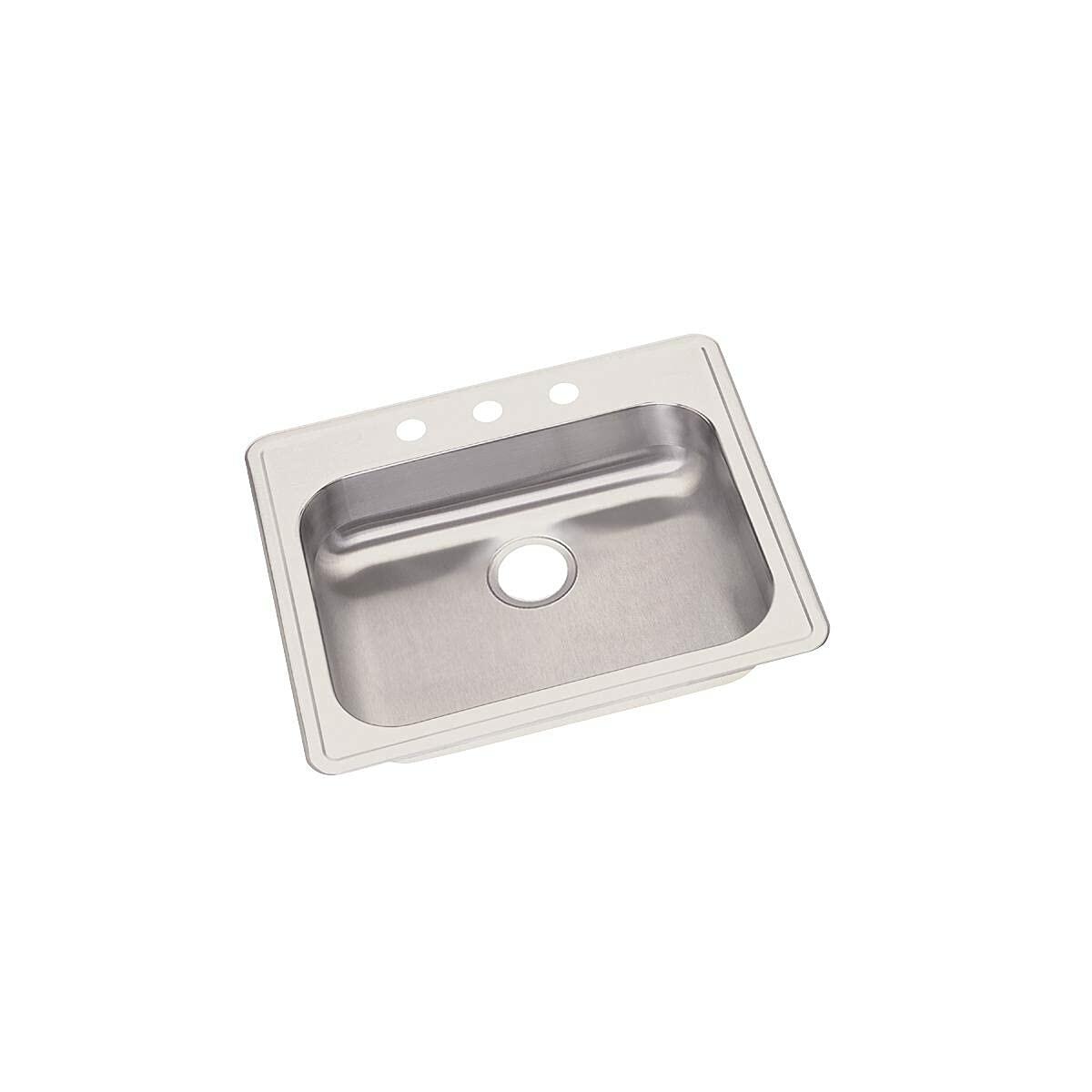Elkay GE12521 Dayton 25" Drop In Single Basin Kitchen Sink in Stainless Steel