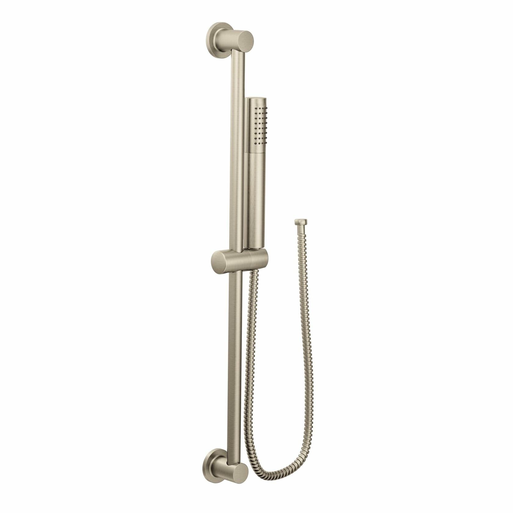 MOEN Level 3887EPBN Modern Eco-Performance Handshower Handheld Shower with 30-Inch Slide Bar and 69-Inch Metal Hose in Brushed Nickel
