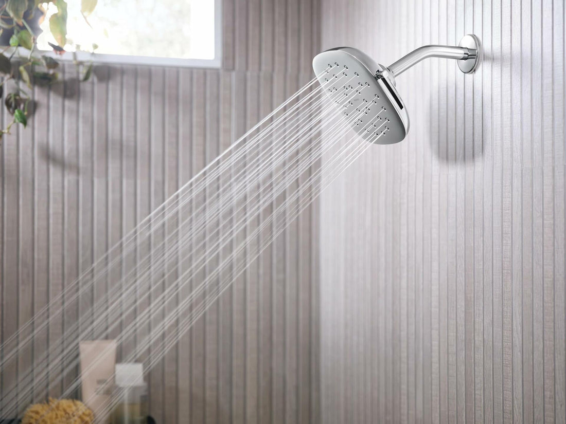 Moen Verso Eco-Performance Infiniti Dial Square Rain Shower Head, 7-Inch Diameter Spray Head, Chrome, 220R5EP