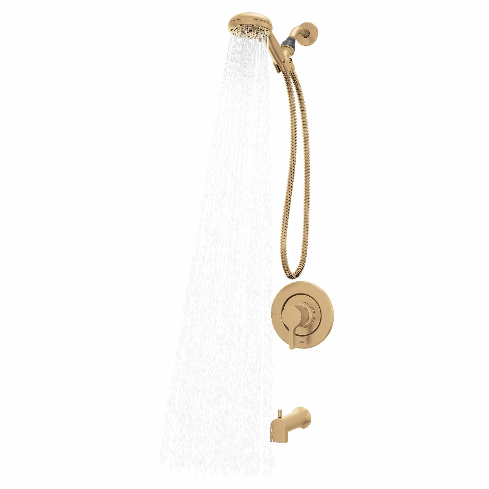 MOEN Beric 82775BZG Single Handle 5-Spray Tub and Shower Faucet 1.75 GPM in. Bronzed Gold (Valve Included)