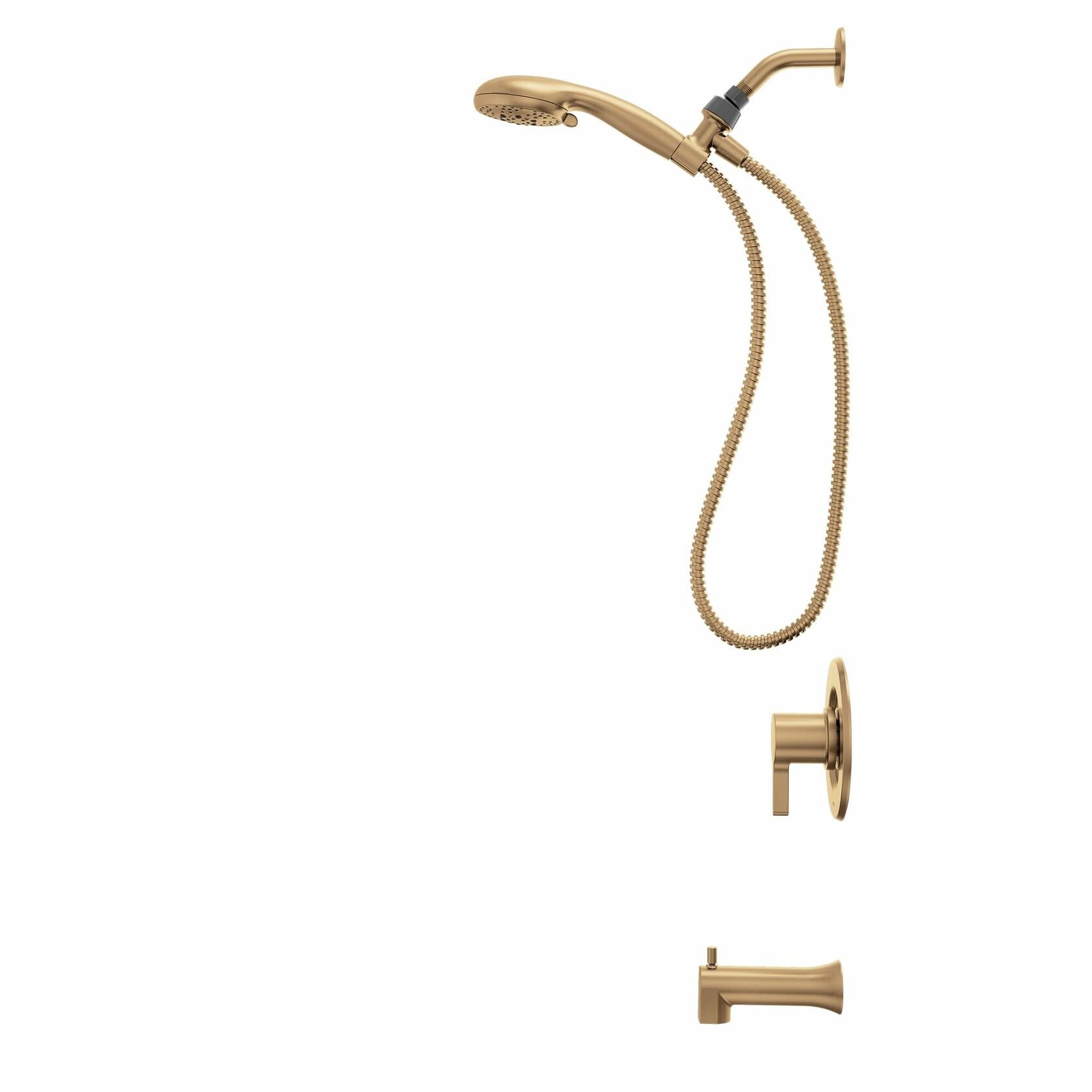 MOEN Beric 82775BZG Single Handle 5-Spray Tub and Shower Faucet 1.75 GPM in. Bronzed Gold (Valve Included)