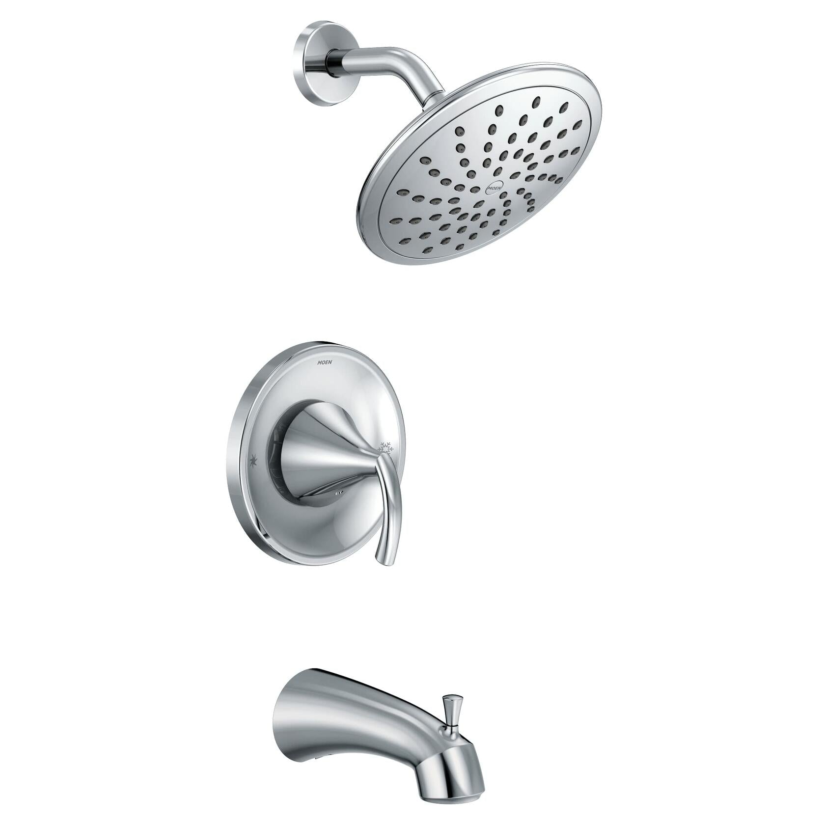 MOEN Glyde T2843EP 1-Handle Posi-Temp Tub and Rain Shower Faucet Trim Kit in Chrome (Valve Not Included)