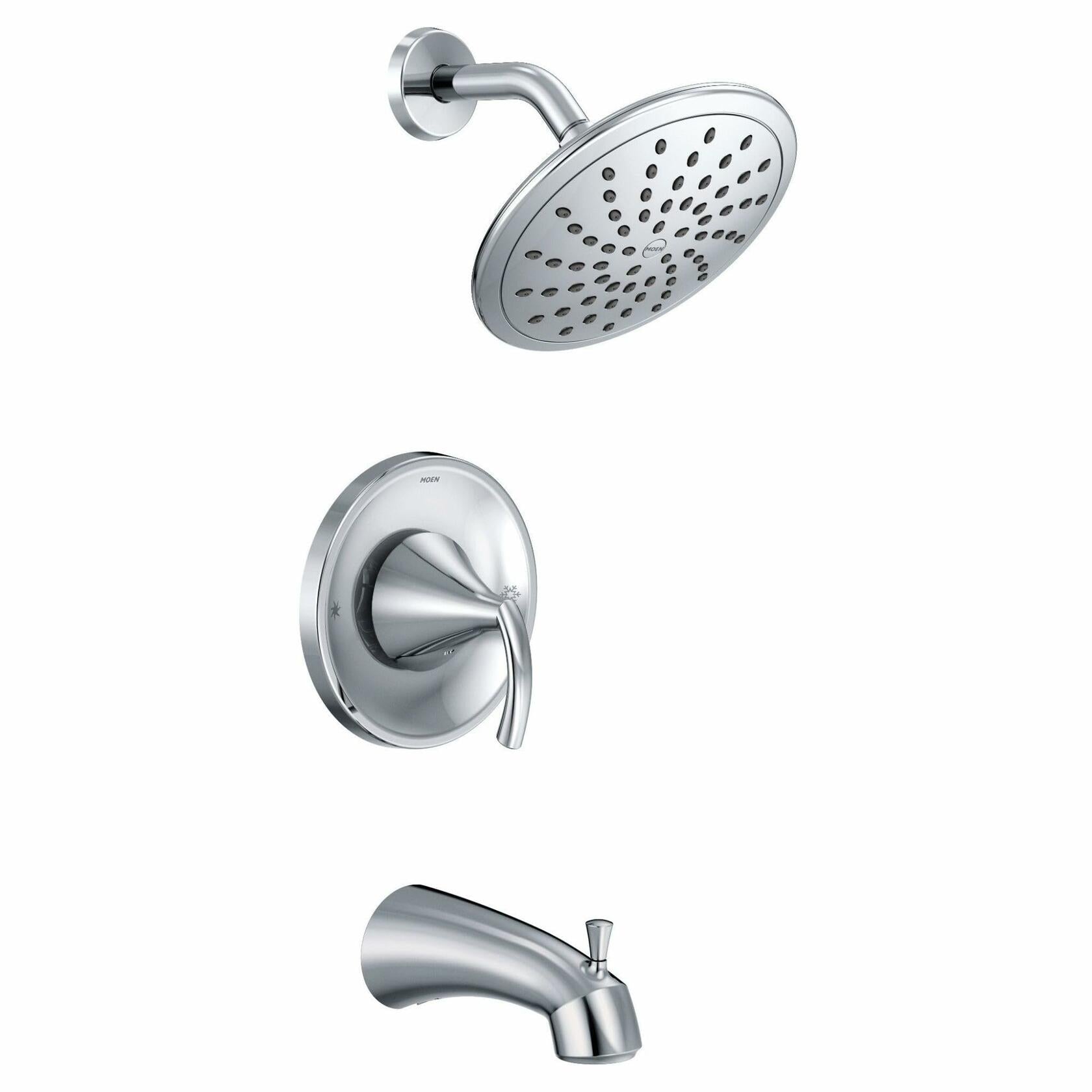 MOEN Glyde T2843EP 1-Handle Posi-Temp Tub and Rain Shower Faucet Trim Kit in Chrome (Valve Not Included)