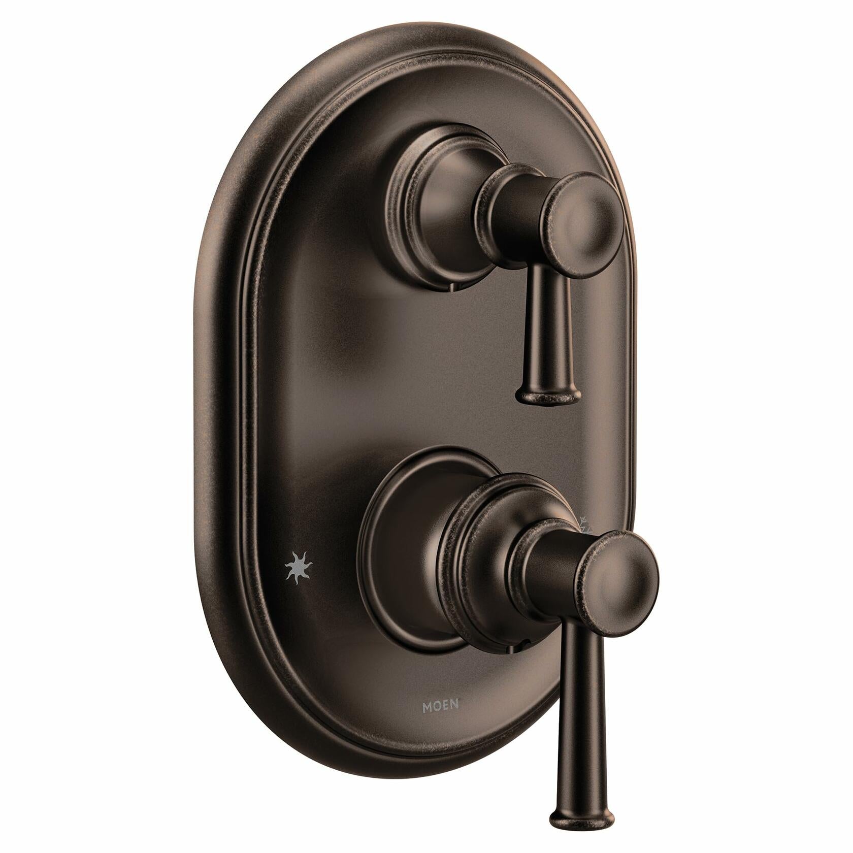 MOEN Belfield UT3322ORB 2-Handle Shower Trim Kit and Integrated Transfer Valve in Oil Rubbed Bronze (Valve Not Included)