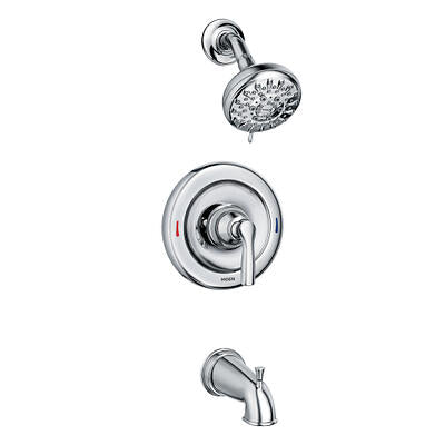 MOEN Hilliard 82537 One-Handle Tub and Shower Faucet in Chrome (Valve Included)