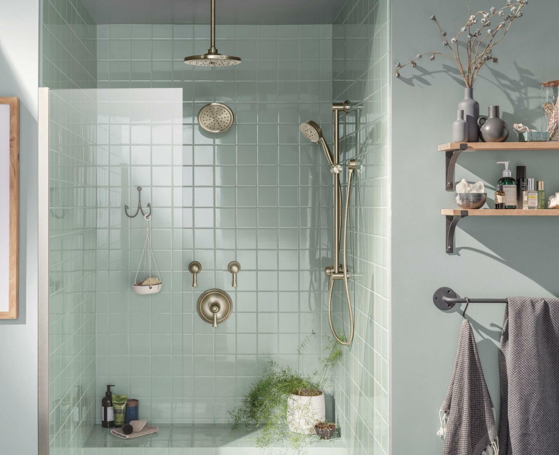 MOEN Wynford T6601BN ExactTemp 1-Handle Valve Trim Kit in Brushed Nickel (Valve Not Included)
