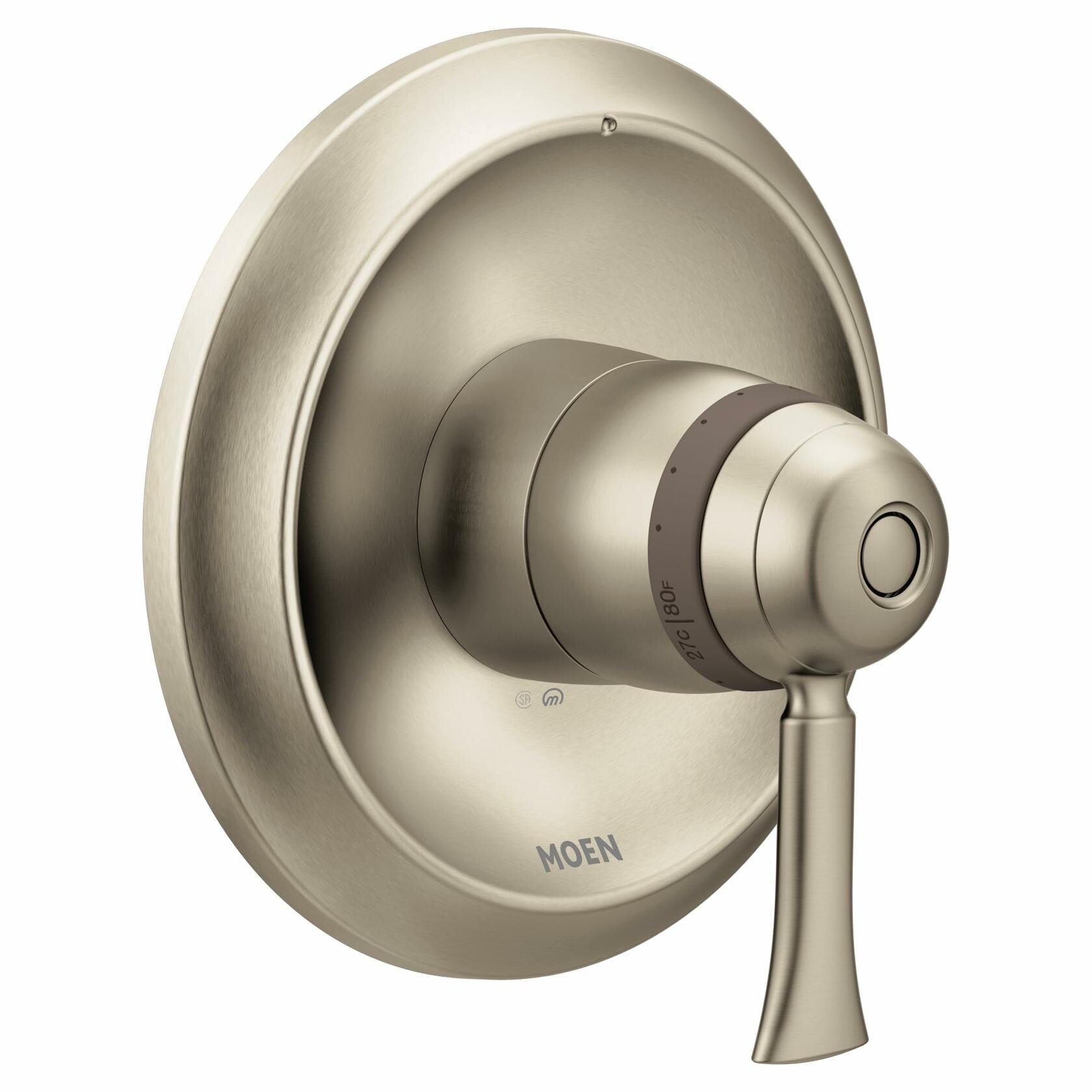 MOEN Wynford T6601BN ExactTemp 1-Handle Valve Trim Kit in Brushed Nickel (Valve Not Included)