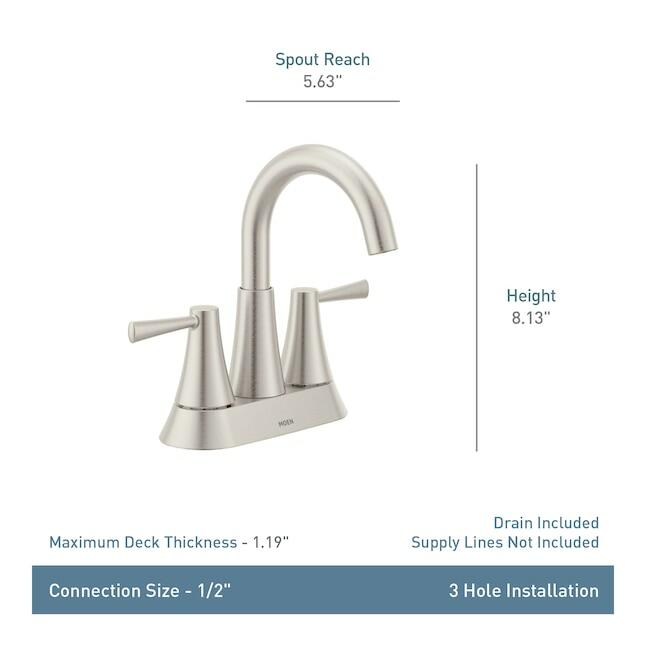 MOEN Ronan 84022BL 4 in. Centerset 2-Handle Curved Bathroom Faucet in Matte Black