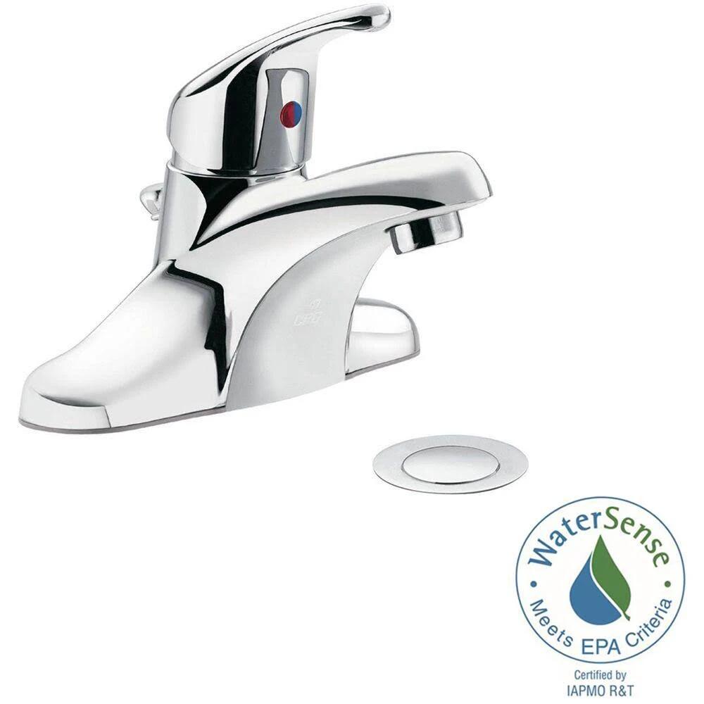 MOEN CFG Cornerstone CA40711 Single-Handle Bathroom Faucet with 50/50 Pop-Up Drain in Chrome