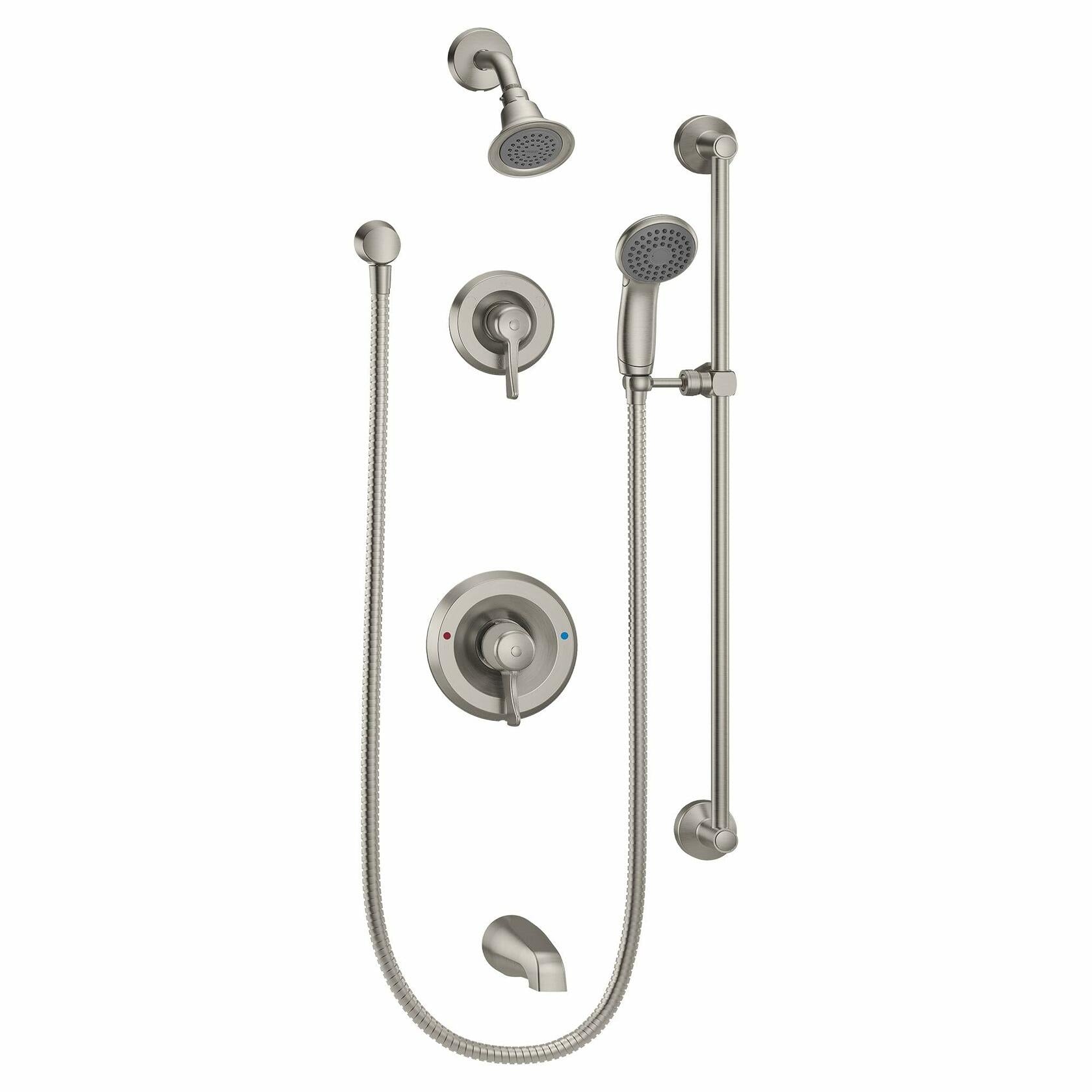MOEN Commercial M-Dura T8343EP15CBN Posi-Temp Pressure Balanced Tub and Shower Trim Kit in Brushed Nickle